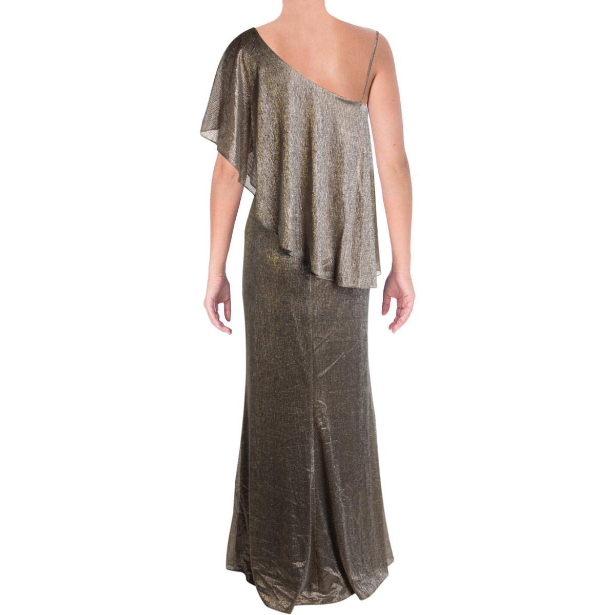 Ralph Lauren Women's Metallic Evening Gown Dress - Elegant Formal Wear for Prom, Gala & Special Occasions