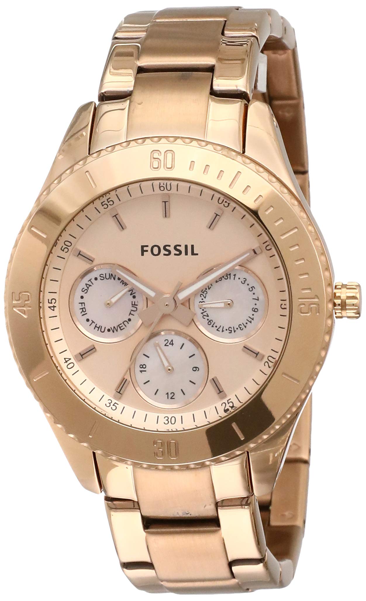 Fossil ES2859 Women's Rose Gold-Tone Stainless Steel Watch with Bracelet - Elegant Dress Watch for Work, Date Night & Special Occasions