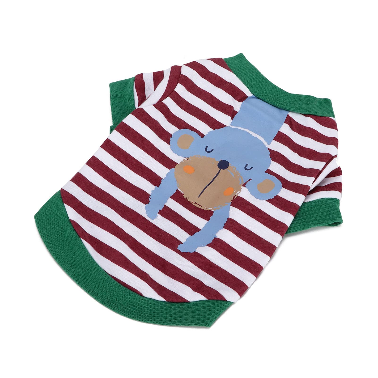 Hztyyier Striped Dog Shirt - Soft & Breathable Pet Clothes for Small Medium Dogs | Autumn Winter Puppy T-Shirt (Claret Stripes, Size L) | Perfect for Daily Walks, Photo Shoots & Indoor Comfort