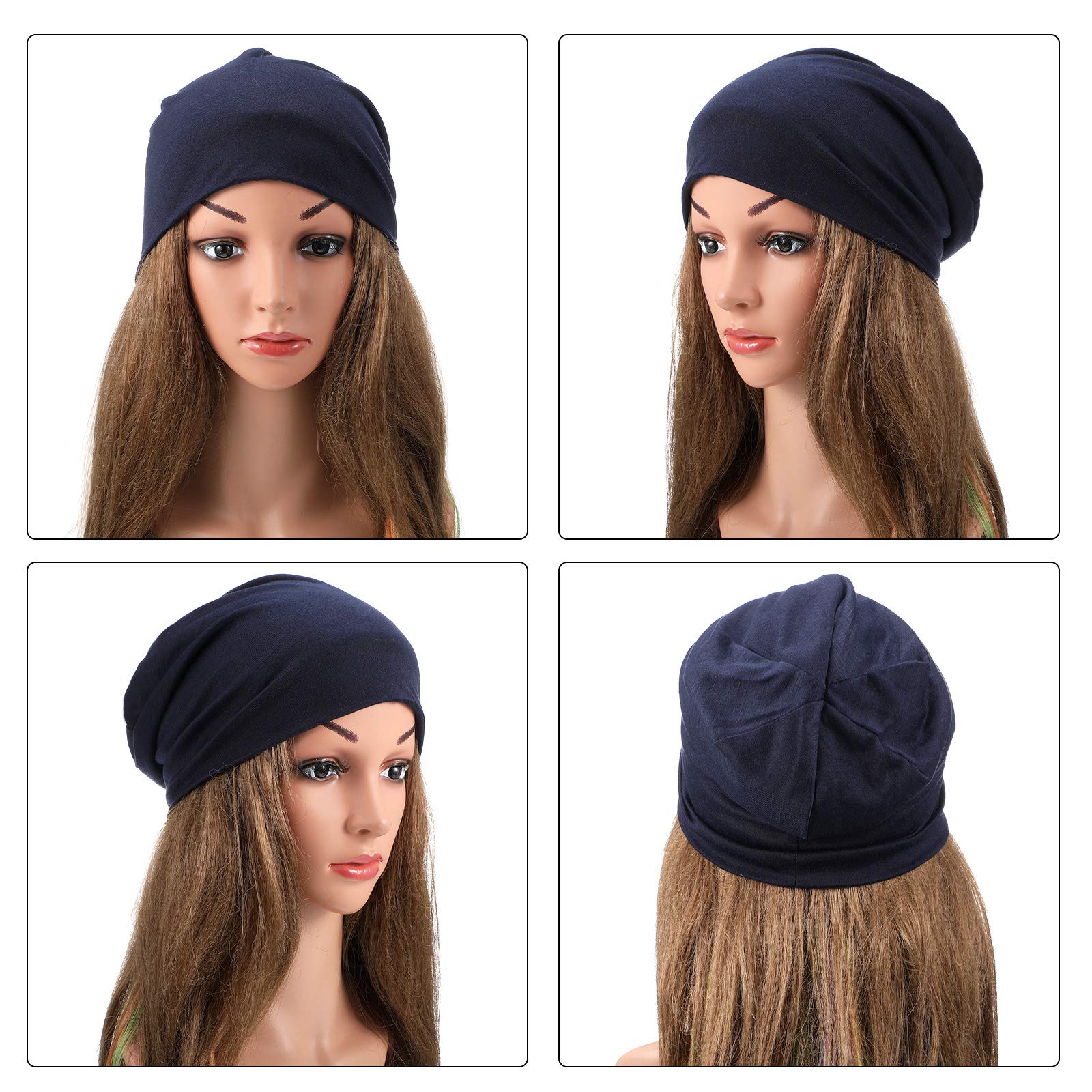 5 Pack Unisex Slouchy Beanie Hats for Men & Women - Lightweight Summer Knit Caps, Baggy Soft Chemo Sleep Hats for Cancer Patients - Perfect for Outdoor Activities, Travel & Relaxing at Home