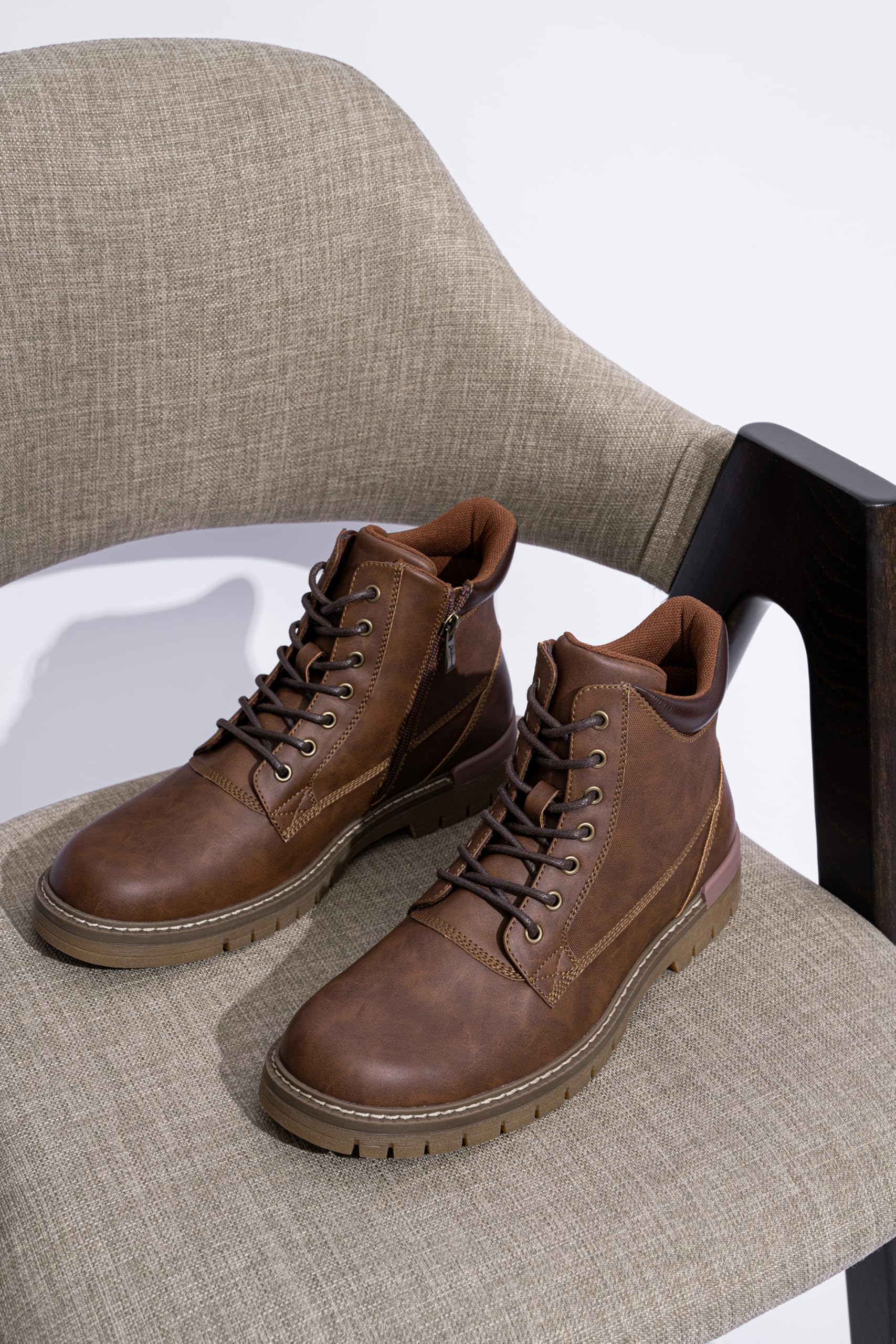 Men's Casual Hiking Boots with Zipper - Outdoor & Daily Wear