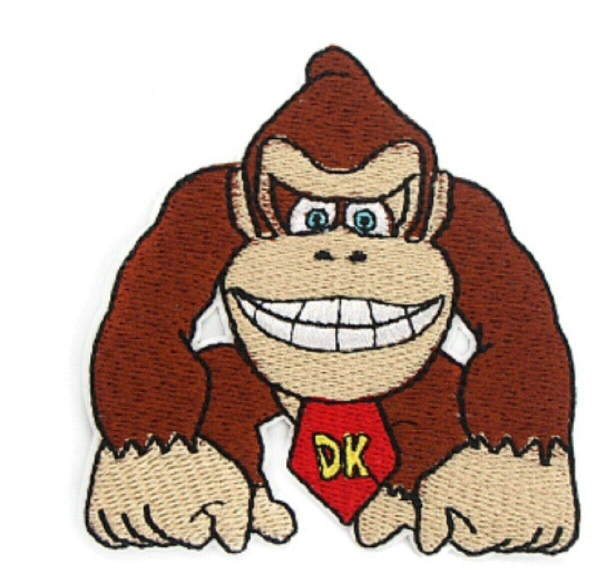 Donkey Kong Embroidered 3-Inch Iron-On Patch for Jackets, Backpacks & DIY Crafts - Video Game Character Applique