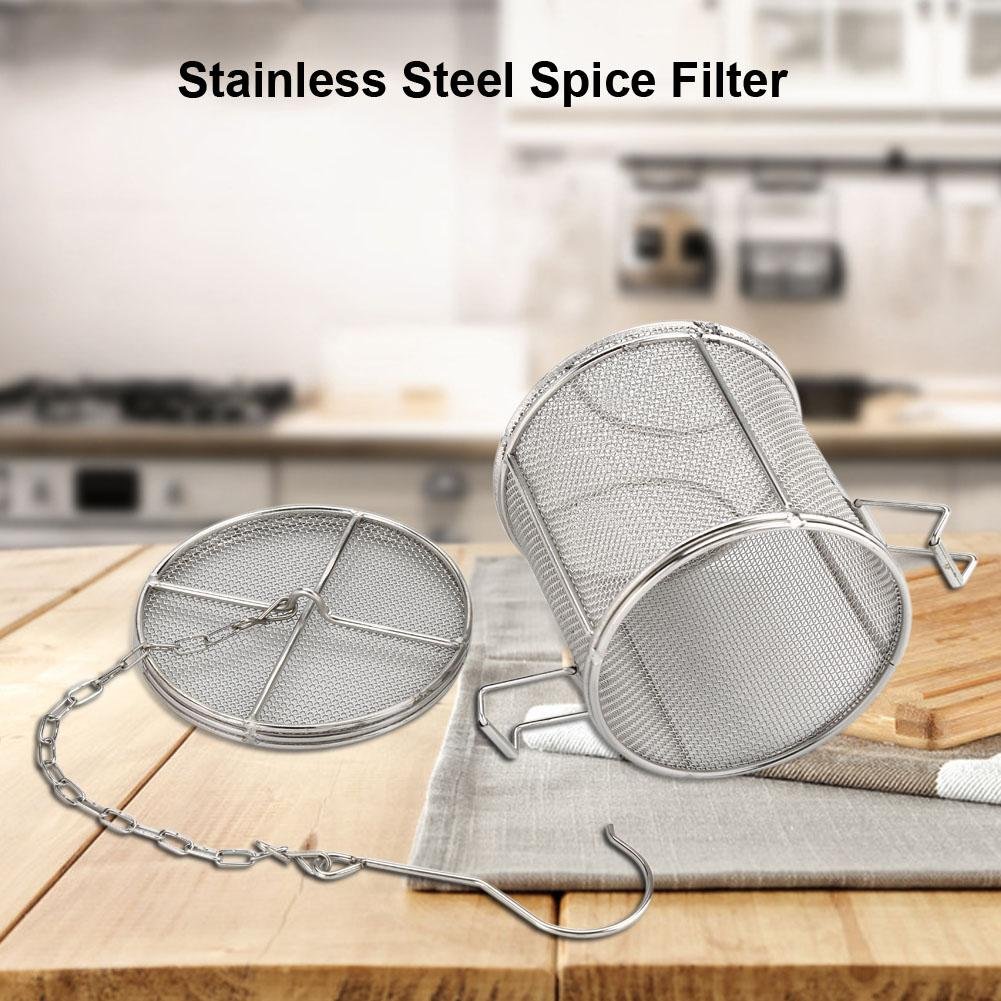 Premium Stainless Steel Spice Filter - Fine Mesh Tea Strainer & Seasoning Sieve for Home Kitchen | Perfect for Brewing Tea, Straining Soup, and Filtering Spices