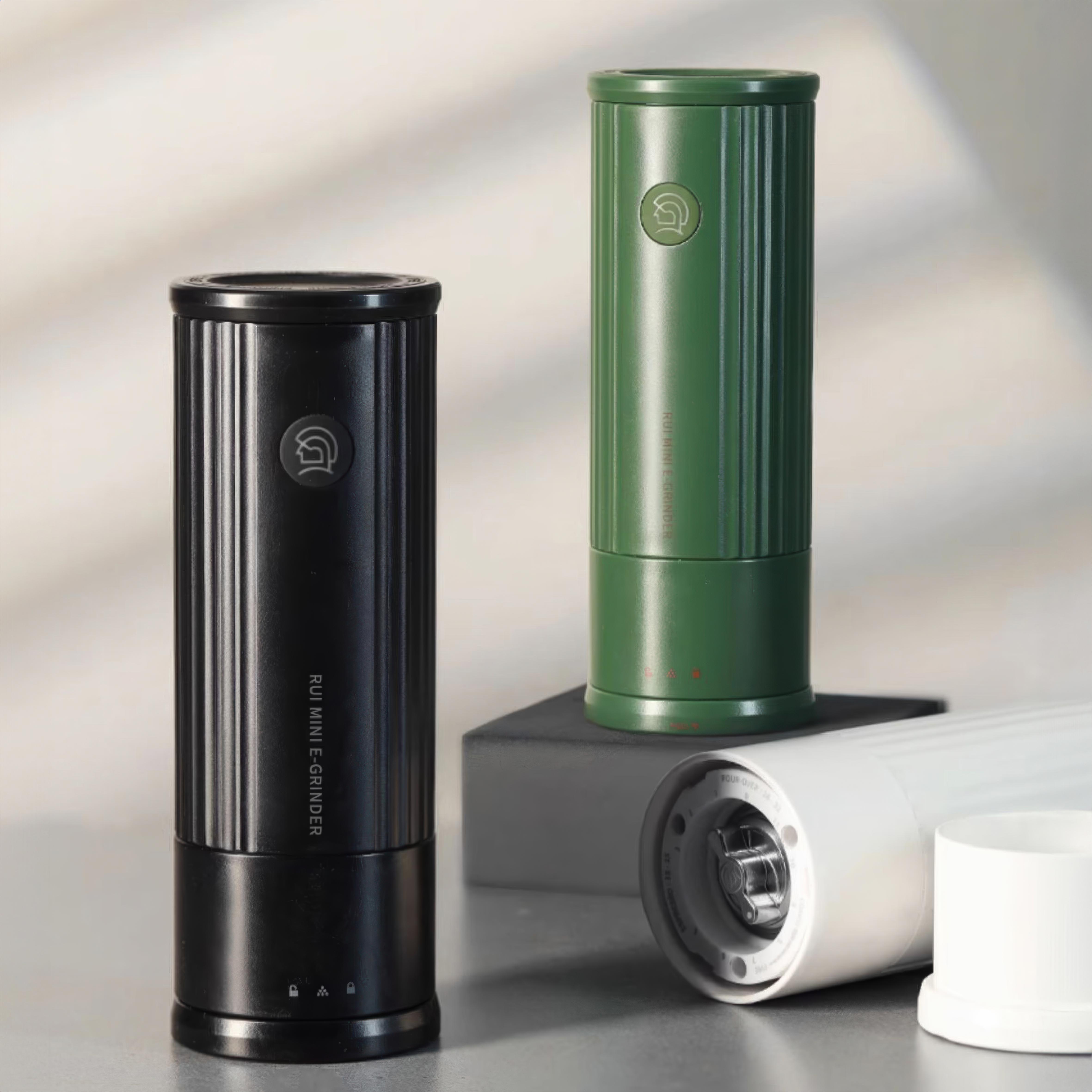 Mini Rui Compact Travel Coffee Grinder - Portable Electric Burr Mill for Espresso, French Press & Pour Over - Perfect for Camping, Office & Home Use