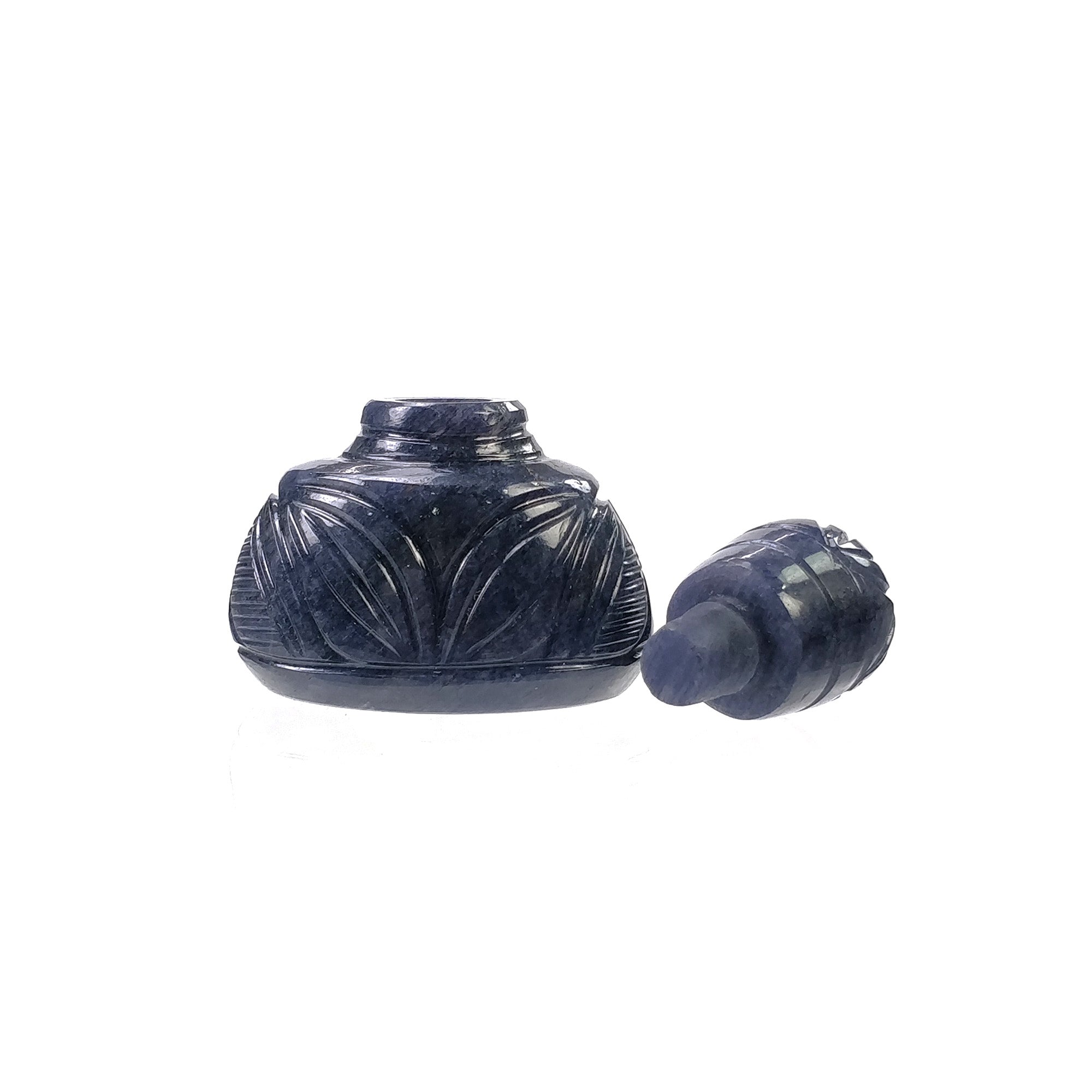 223.20cts Natural Blue Aventurine Gemstone Hand Carved Bottle Sculpture 46x39mm - Untreated Healing Crystal for Home Decor, Meditation & Gift Giving (Includes Video)