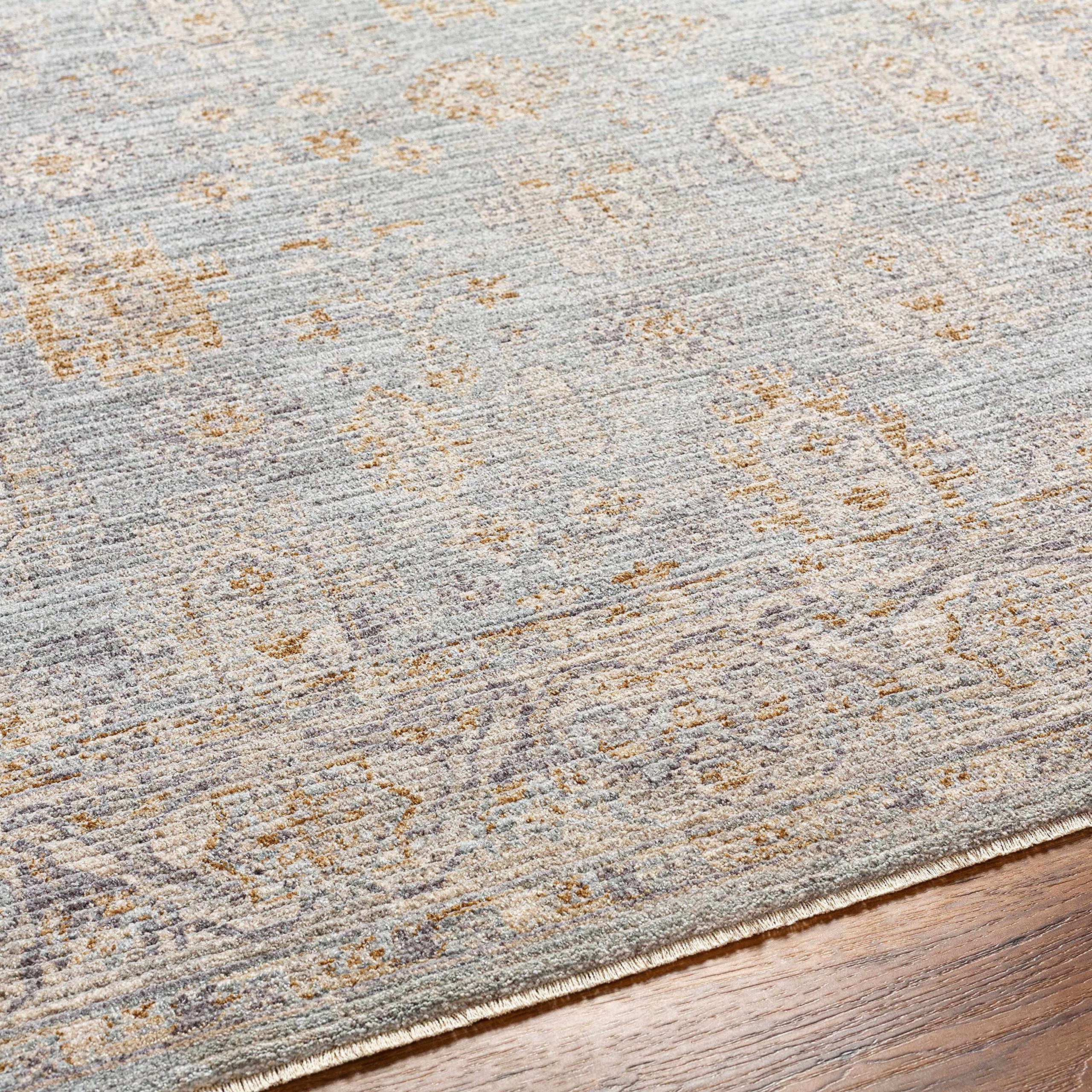 Premium Hauteloom Meer Area Rug for Living Room & Bedroom - Soft Gray & Green Modern Design - 6'7