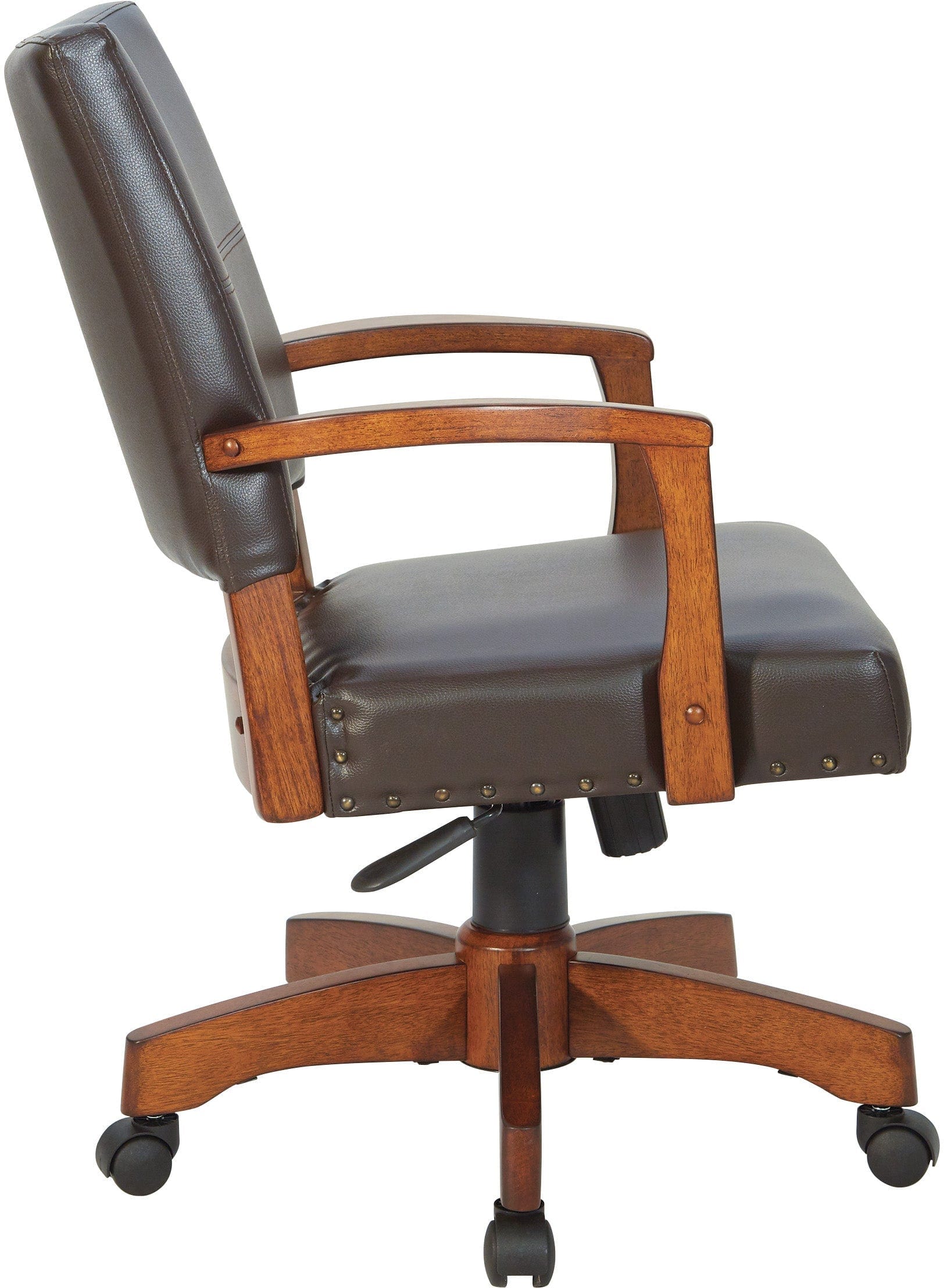 Office Star Deluxe Wood Bankers Chair - Ergonomic Executive Office Chair with Adjustable Height & Swivel Base [109MB] - Perfect for Home Office, Conference Rooms & Professional Workspaces