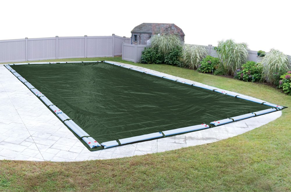 Pool Mate 411636R Extreme-Mesh Green Winter Pool Cover for In-Ground Swimming Pools - 16x36 ft Heavy Duty Mesh Safety Cover - Perfect for Winter Protection & Debris Prevention