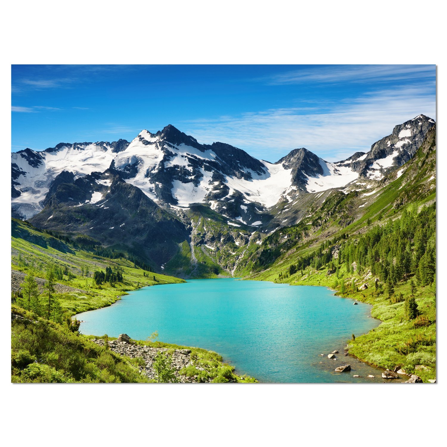 Stunning Mountain Lake Landscape Canvas Art Print - Nature Photography Wall Decor for Living Room, Bedroom & Office