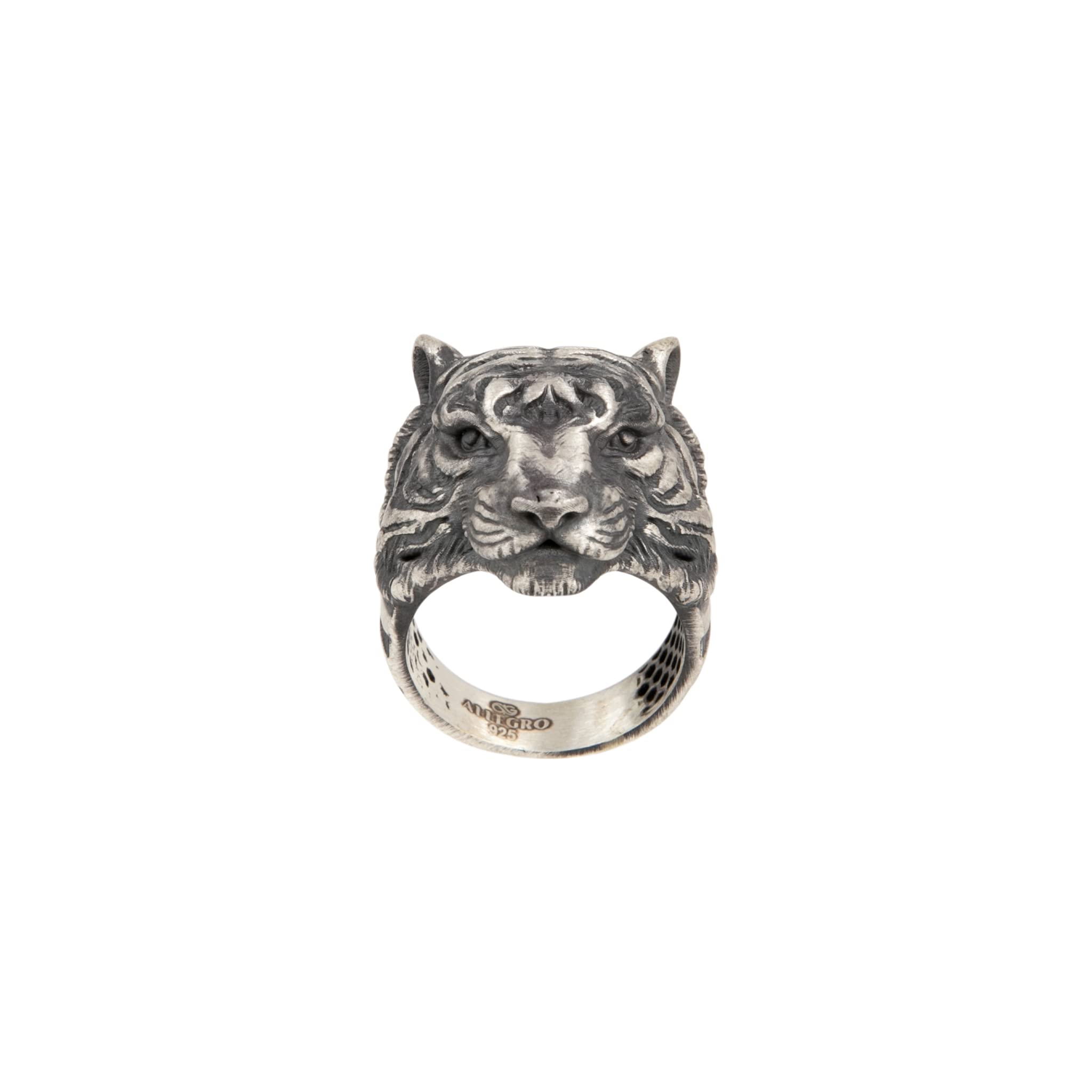 Sterling Silver Tiger Ring for Men - AllegroGold Wild Cat Jewelry, Animal Totem Ring, Unique Tiger Head Design - Perfect for Gifts, Fashion Accessories & Spiritual Symbolism