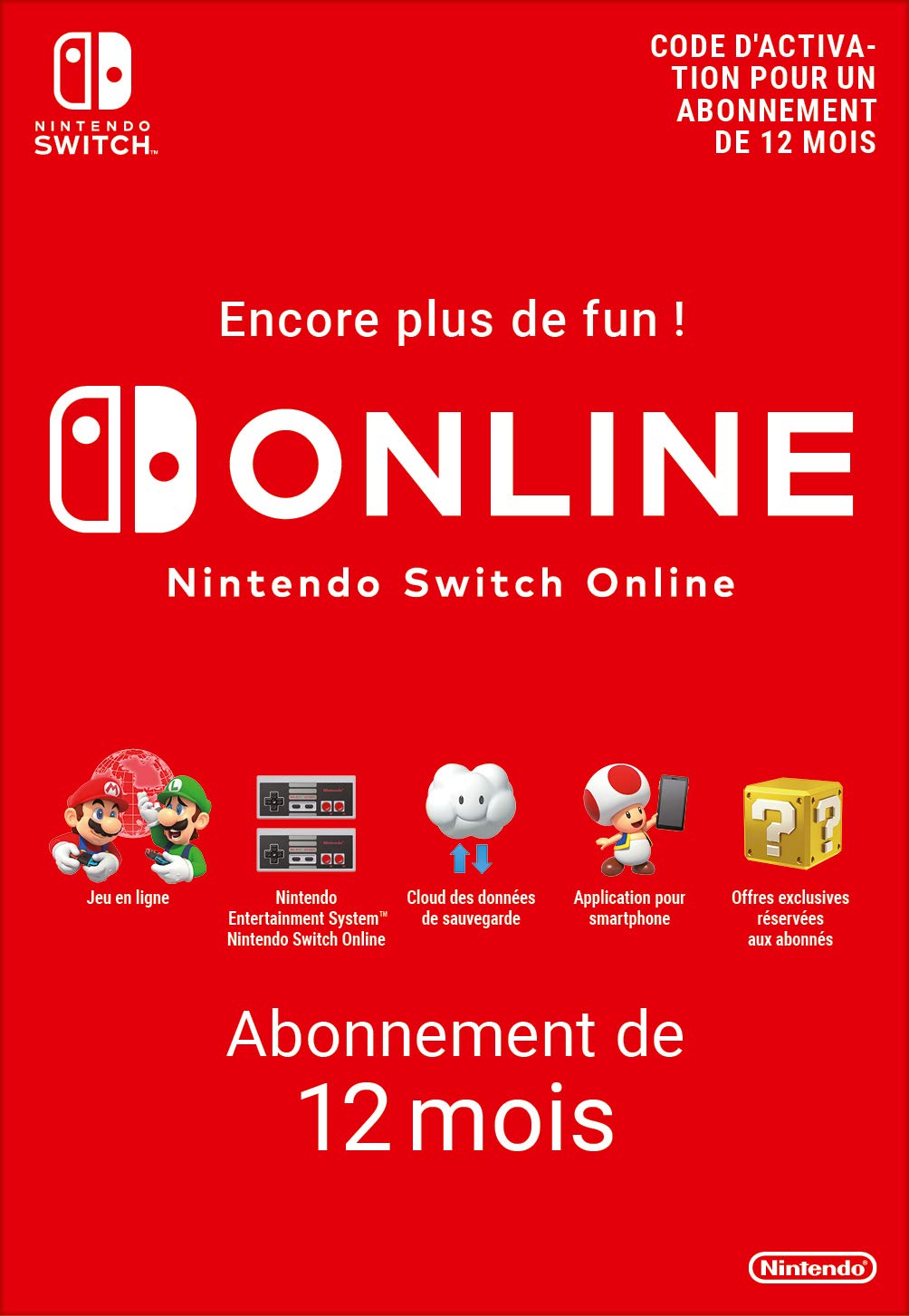 Nintendo Switch Online 12-Month Membership - Digital Download Code | Instant Access to Online Play, Classic Games & More | Perfect for Multiplayer Gaming & Retro Game Lovers