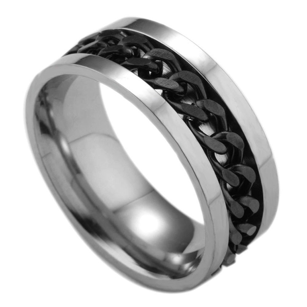 Men's Titanium Steel Rotating Cross Pendant Ring - Durable Fashion Jewelry for Gifts, Parties & Everyday Wear | WensLTD