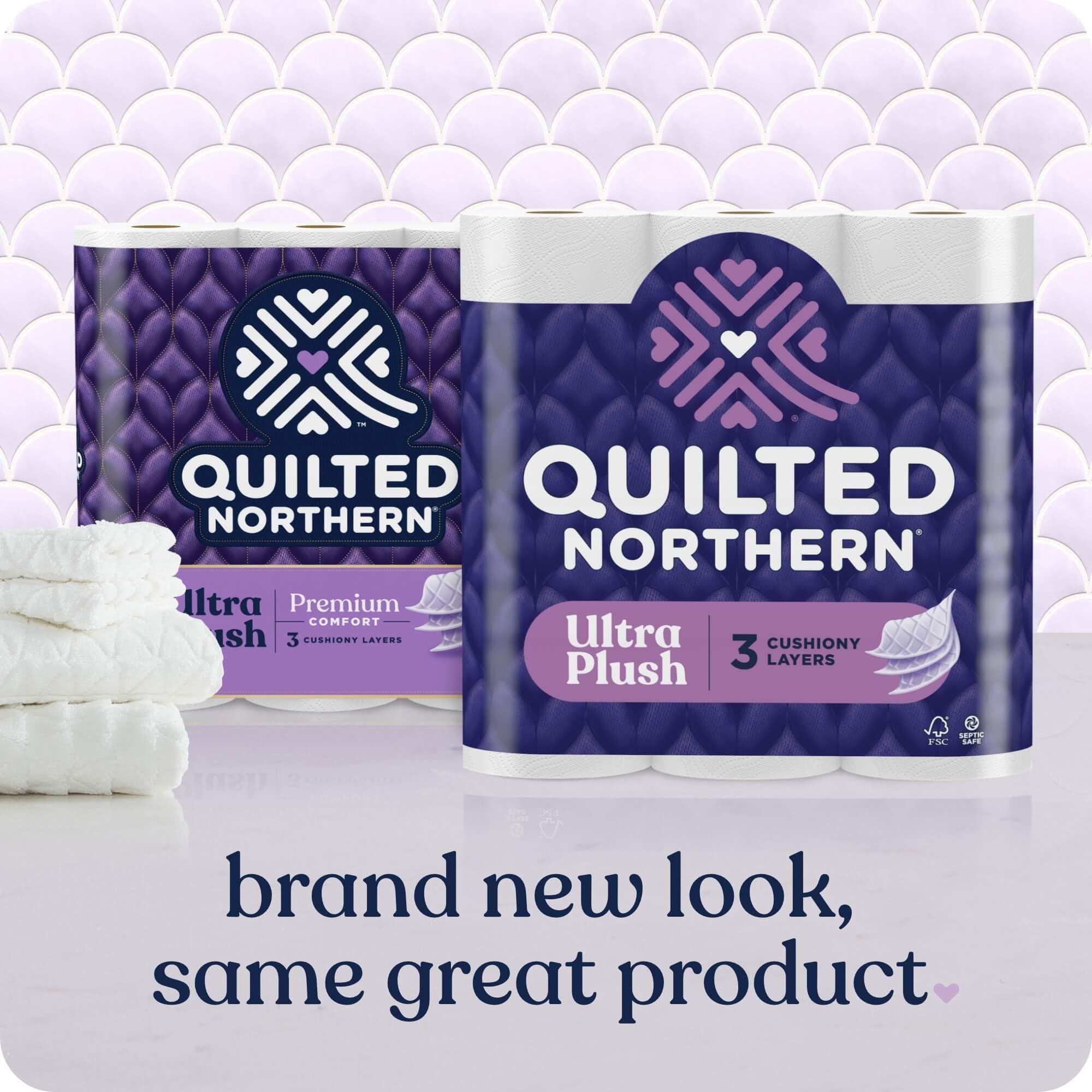 Quilted Northern Ultra Plush Toilet Paper - 32 Mega Rolls (128 Regular Rolls) | 3X Thicker & 3-Ply Soft Bath Tissue | For Home, Office & RV Use