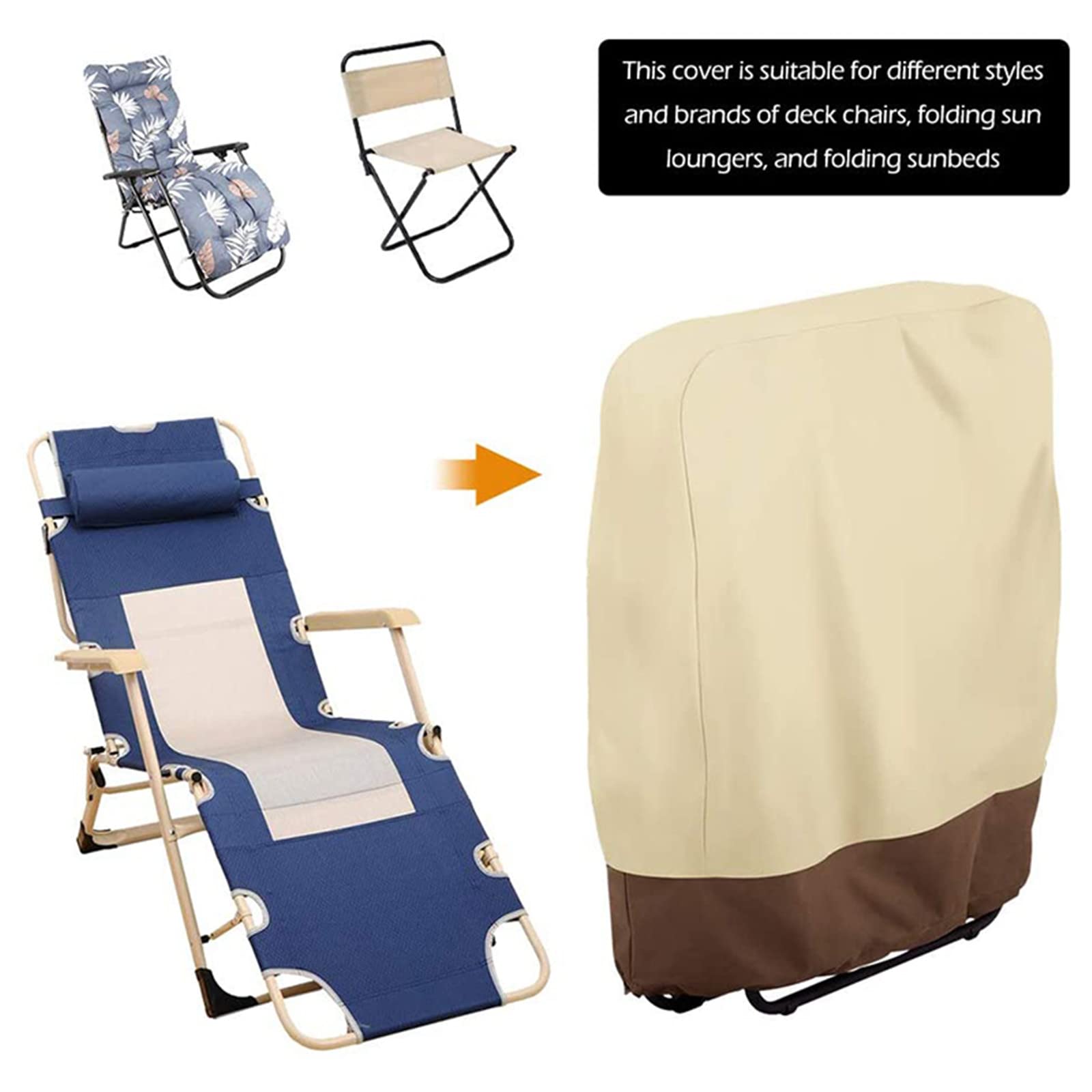**ASkinds 2-Pack Waterproof Outdoor Stackable Chair Covers - Dustproof Patio Furniture Protector for Zero Gravity, Folding, and Deck Chairs - Ideal for Garden, Sunbathing, and Backyard Use**
