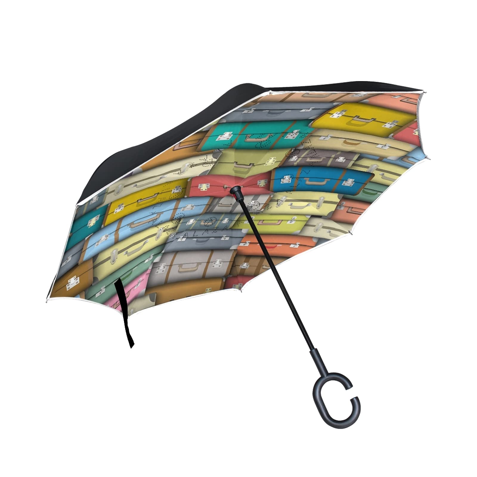 Premium Large Inverted Umbrella for Rain & Sun Protection - Double Layer UV-Resistant Car Umbrella with C-Shaped Handle - Ideal for Travel, Commuting, and Outdoor Activities