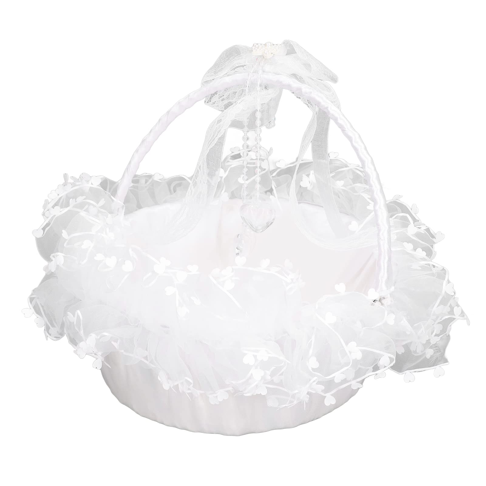 Elegant Lace Wedding Basket - Multipurpose Romantic Flower Basket for Ceremonies, Celebrations & Home Decor | Perfect for Weddings, Anniversaries & Special Events