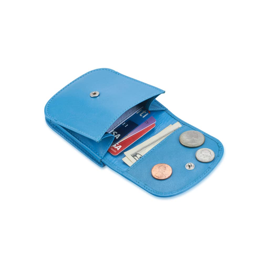 Taxi Wallet® TW14-BLUE MOON - Slim Soft Leather Front Pocket Wallet for Men & Women - Holds Cards, Cash, Coins & ID - Perfect for Travel, Everyday Use & Minimalist Lifestyle