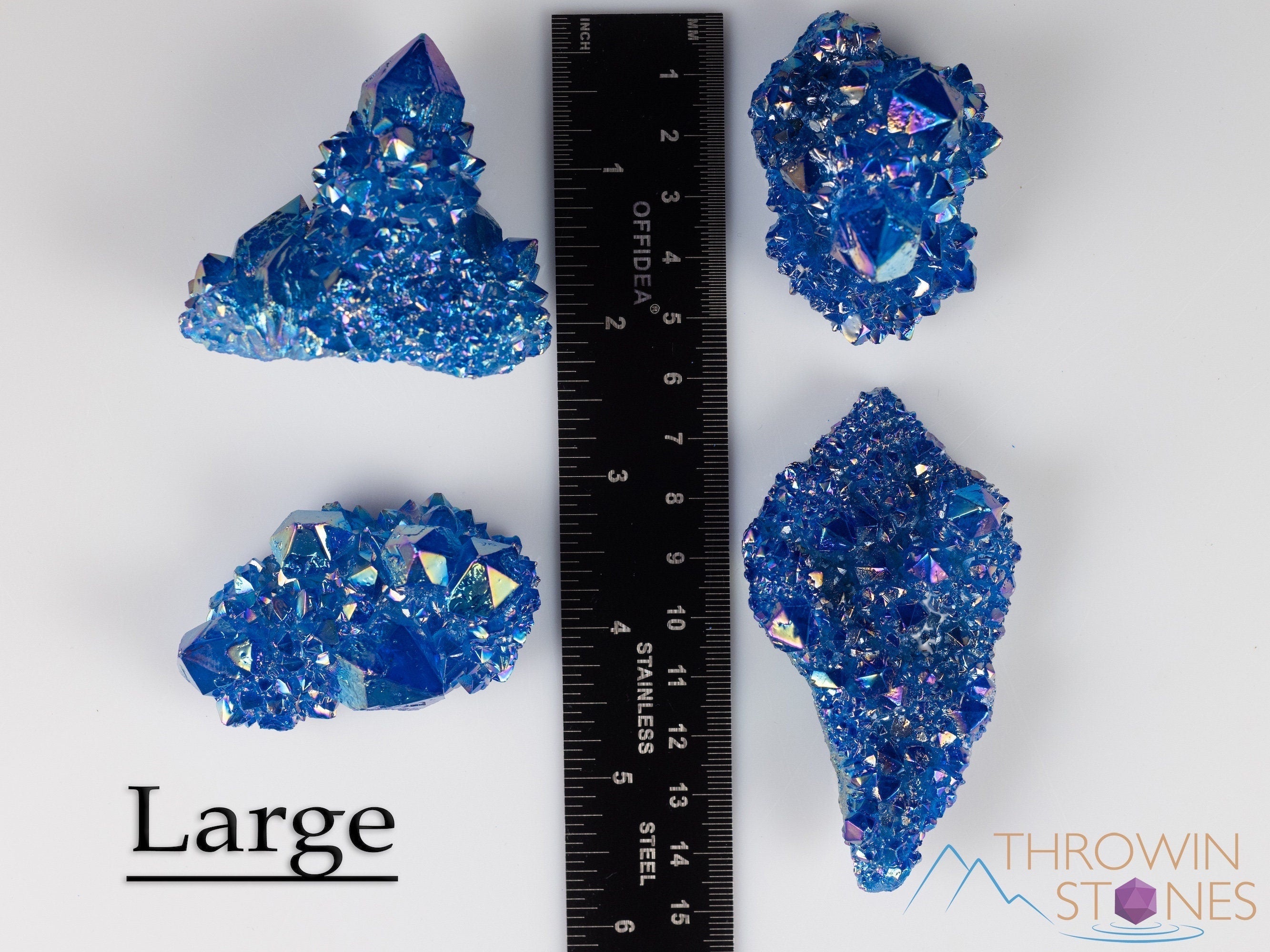Blue Flame Aura Quartz Crystal Cluster - Rainbow Quartz Crystal for Healing & Meditation, Spirit Quartz Cluster for Home Decor & Energy Work, E2134 | Perfect for Reiki, Feng Shui & Spiritual Gifts