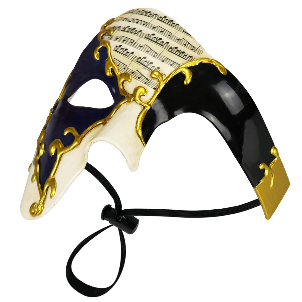 Vintage Venetian Carnival Masquerade Mask - Phantom of the Opera Inspired Half Face Mask for Men, Gothic Halloween Costume Accessory, Cosplay & Mardi Gras Party