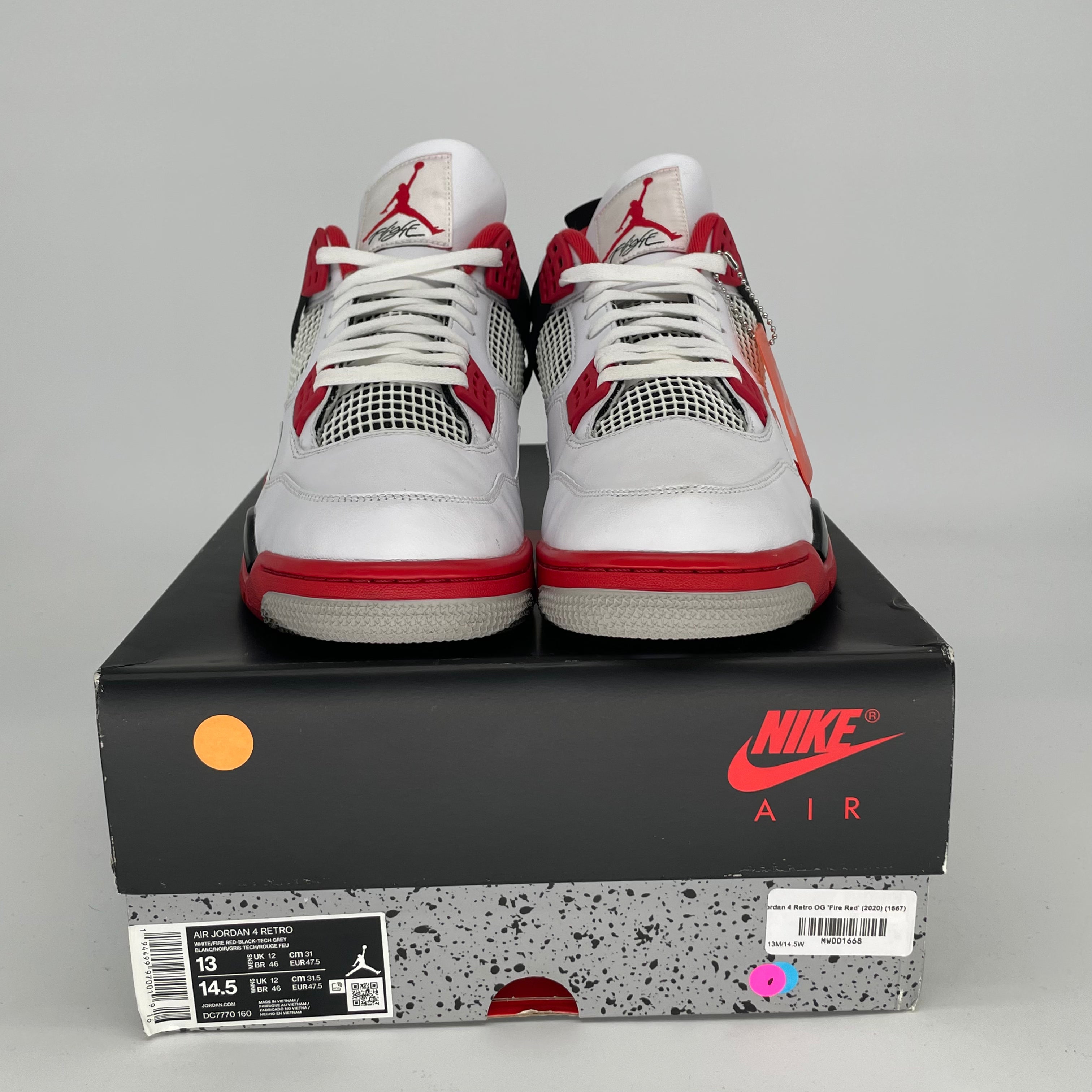 AIR JORDAN 4 Retro Fire Red Men's Basketball Shoes Size 13 DC7770-160 - Perfect for Sneaker Collectors & Streetwear Fashion