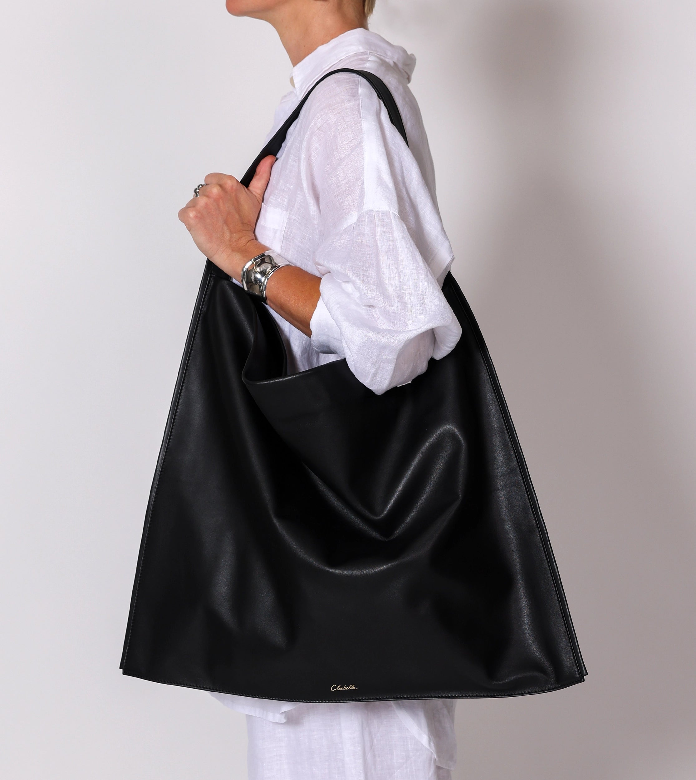 Ariadne Tote Bag for Women - Large Black Leather Shoulder Bag - Perfect for Work, Travel & Shopping