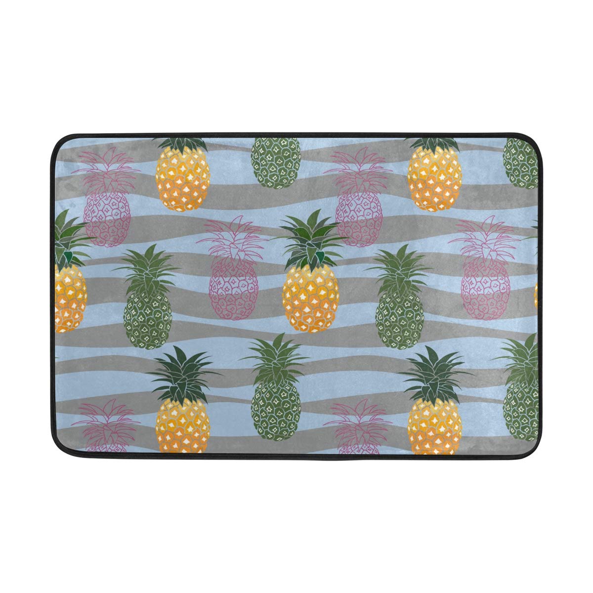 Emelivor Non-Slip Pineapple Doormat - Colorful Indoor Welcome Mat for Front Door, Bedroom, Bathroom & Toilet | Modern Home Decor & Safety Floor Mat for Wet Shoes