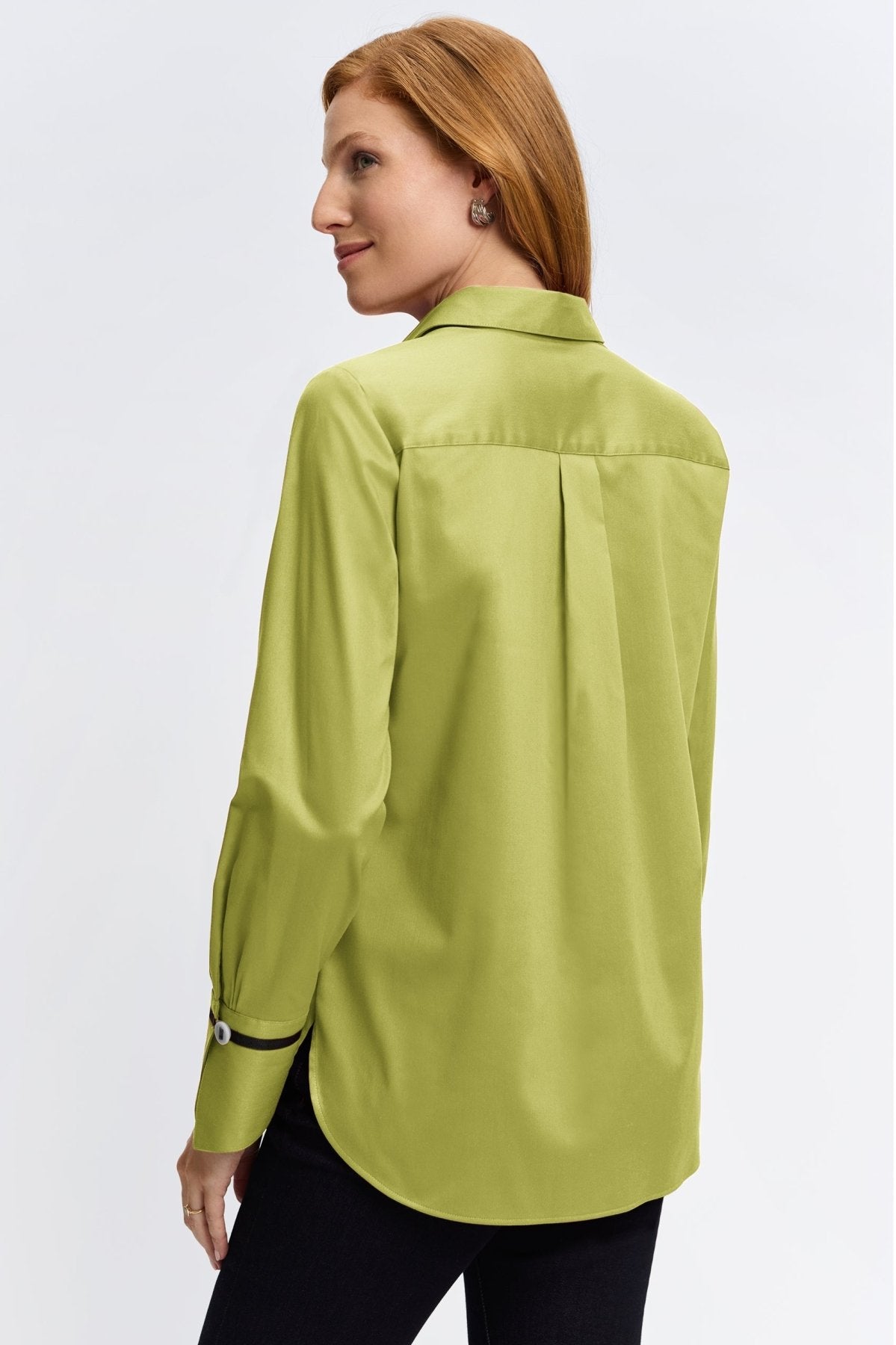 Premium No-Iron Stretch Matte Sateen Long Sleeve Shirt for Women - Office Wear & Business Casual Attire