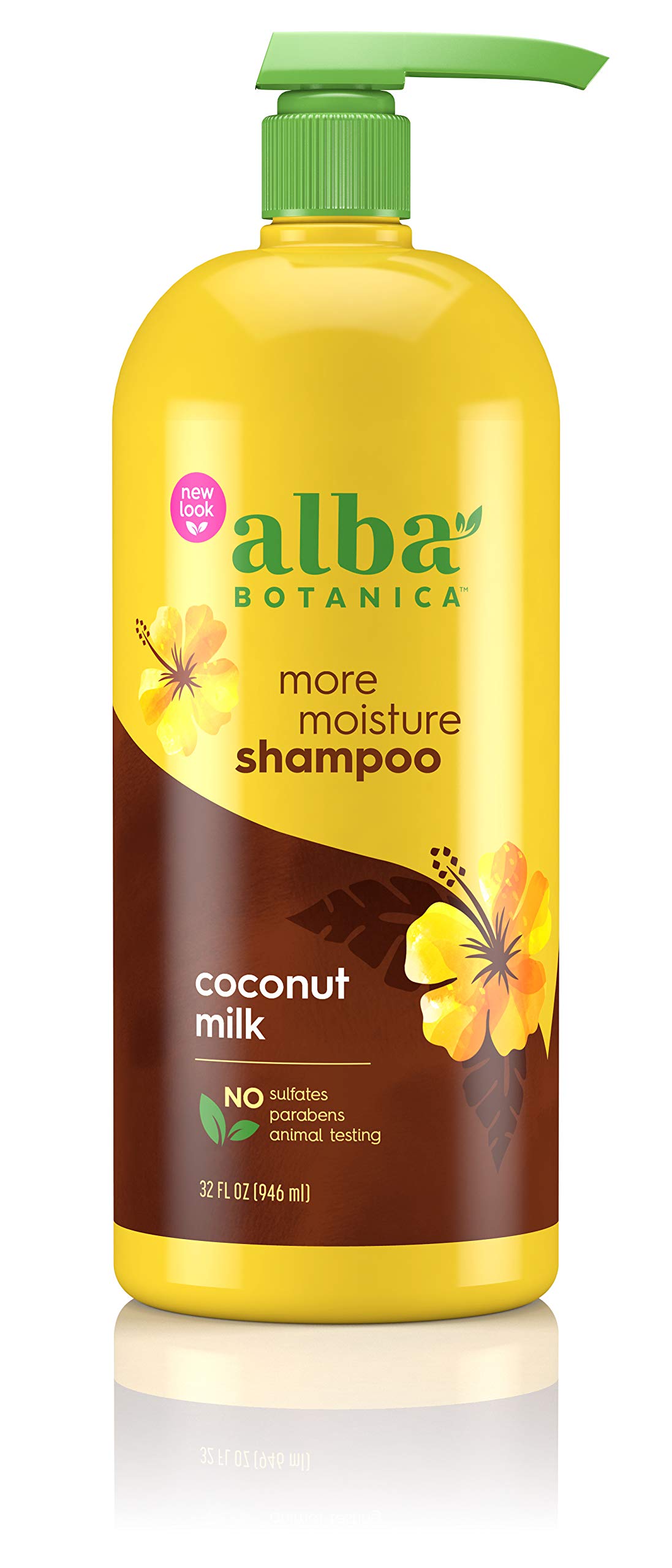 Alba Botanica More Moisture Coconut Milk Shampoo - 32 oz for Dry & Damaged Hair - Hydrating & Nourishing Formula for Soft, Shiny Hair - Perfect for Daily Use & Salon-Quality Results at Home
