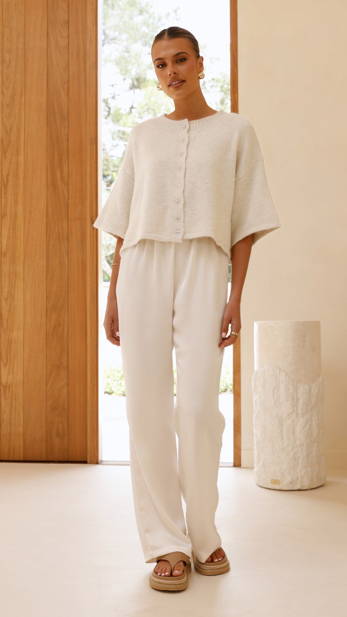 Gazelle Button Up Knit T-Shirt for Men | Soft Cotton Casual Shirt in Oatmeal Color | Perfect for Work, Travel & Everyday Wear