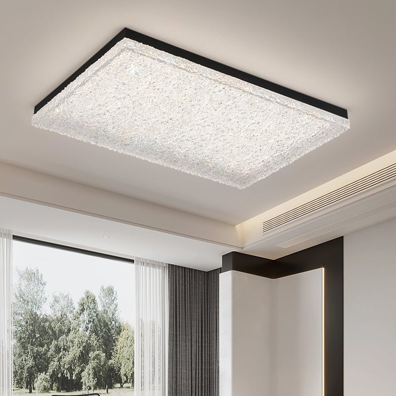 Crystalia Resin Ceiling Light Fixture - Modern Crystal Chandelier for Living Room, Dining Room, Bedroom & Entryway Lighting | Dimmable LED Pendant Light for Home Decor