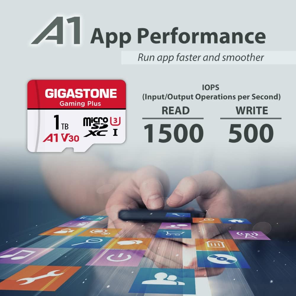 GIGASTONE 1TB Micro SDXC Card with USB-C Reader - UHS-I U3 A1 V30 for Nintendo Switch, 4K Video, Gaming, 150MB/s Speed - Includes Adapter - Perfect for Gaming Consoles, Action Cameras & Drones