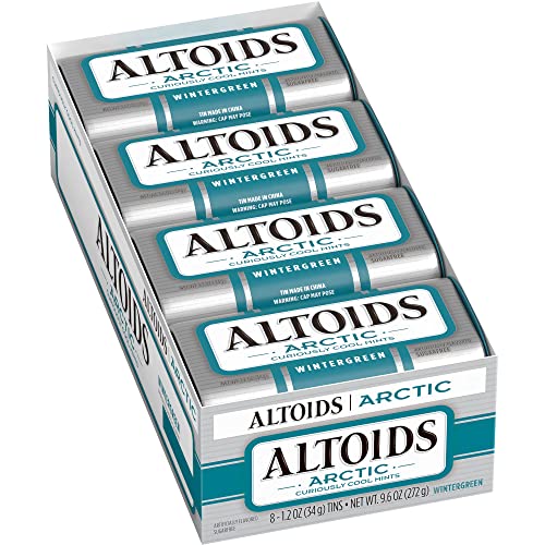 ALTOIDS Arctic Mints Wintergreen Flavor - 1.2 Ounce (8-Count Box) | Fresh Breath Mints for Office, Travel & Everyday Use
