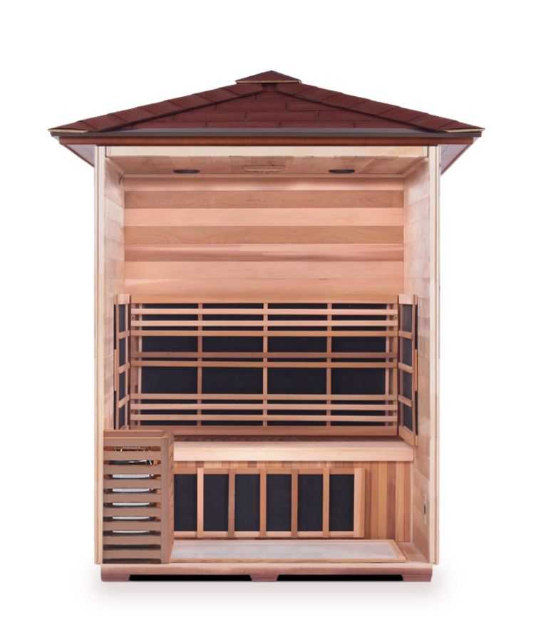 Enlighten Sauna Sapphire 3-Person Infrared & Traditional Home Sauna with Premium Wood Construction - Perfect for Home Spa, Relaxation & Detox Therapy (Model H 16377)