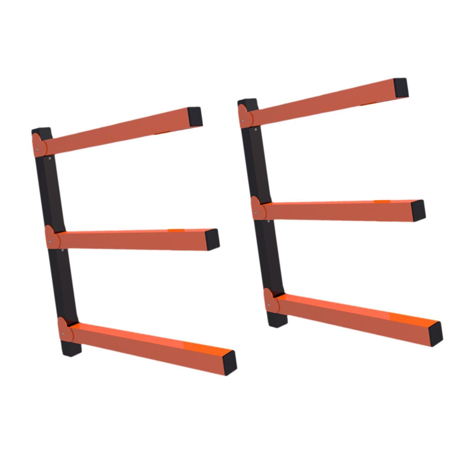 2Pcs Heavy Duty Wall Mount Wood Organizer - 3-Tier Lumber Storage Rack for Garage, Shed & Workshop - Perfect for Organizing Plywood, Boards & DIY Materials