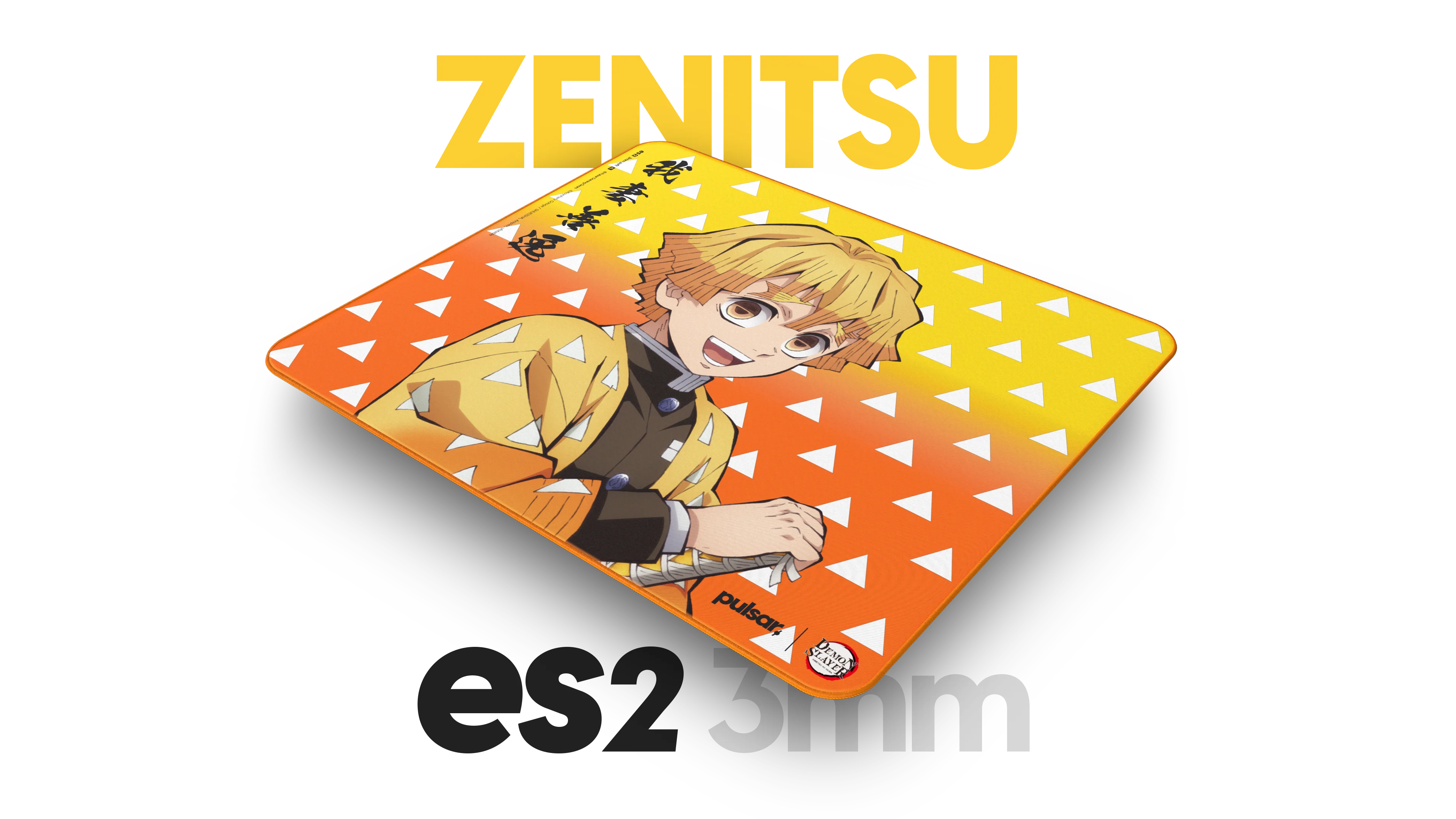 Pulsar ES2 eSports Gaming Mouse Pad - Zenitsu Demon Slayer Edition | Non-Slip Rubber Base | Smooth Surface for Precision Control | Perfect for PC, Laptop & Competitive Gaming