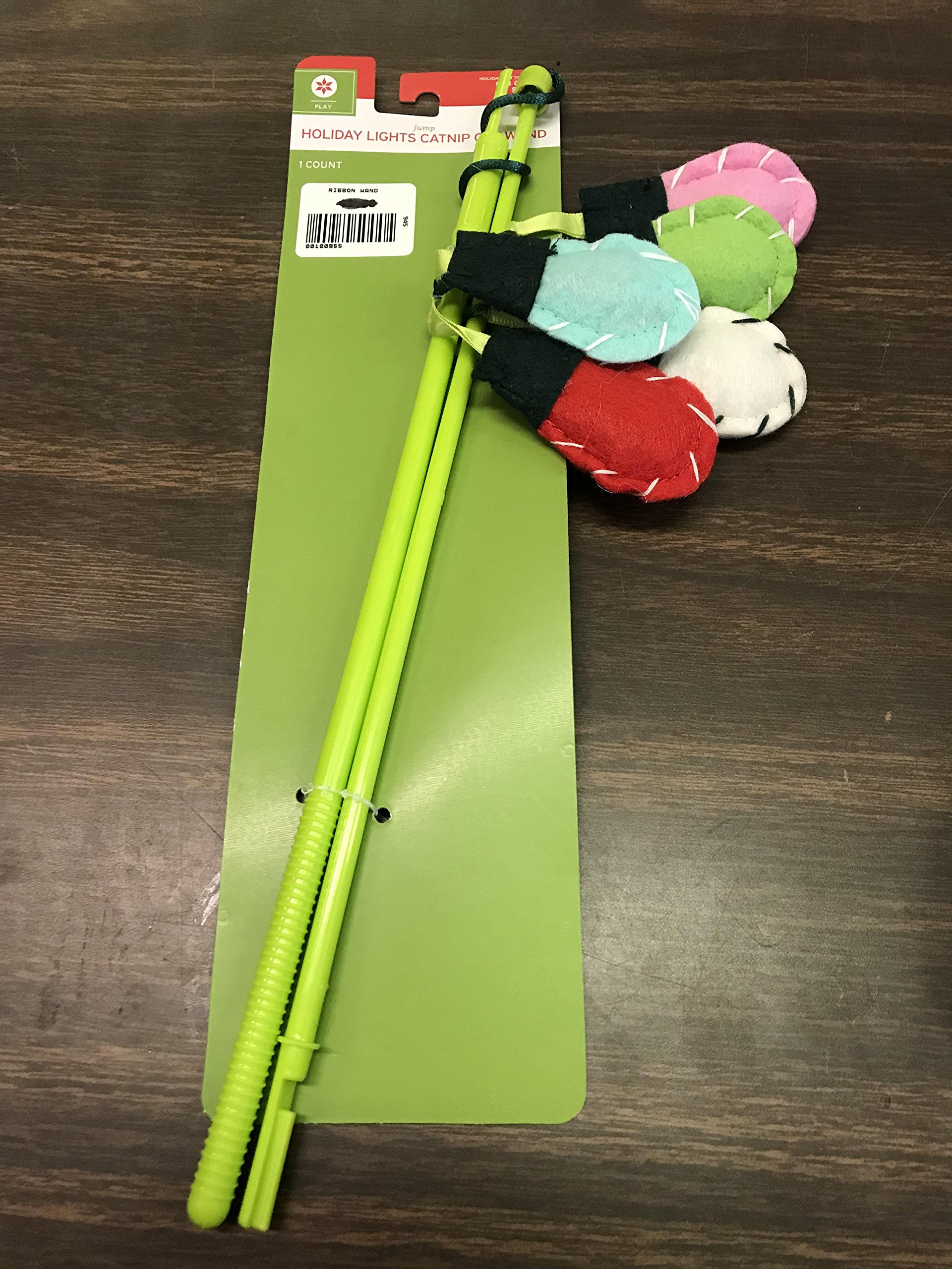 Interactive Catnip Cat Wand Toy with Holiday Lights - Fun Teaser Wand for Indoor Play, Exercise & Bonding with Your Kitty