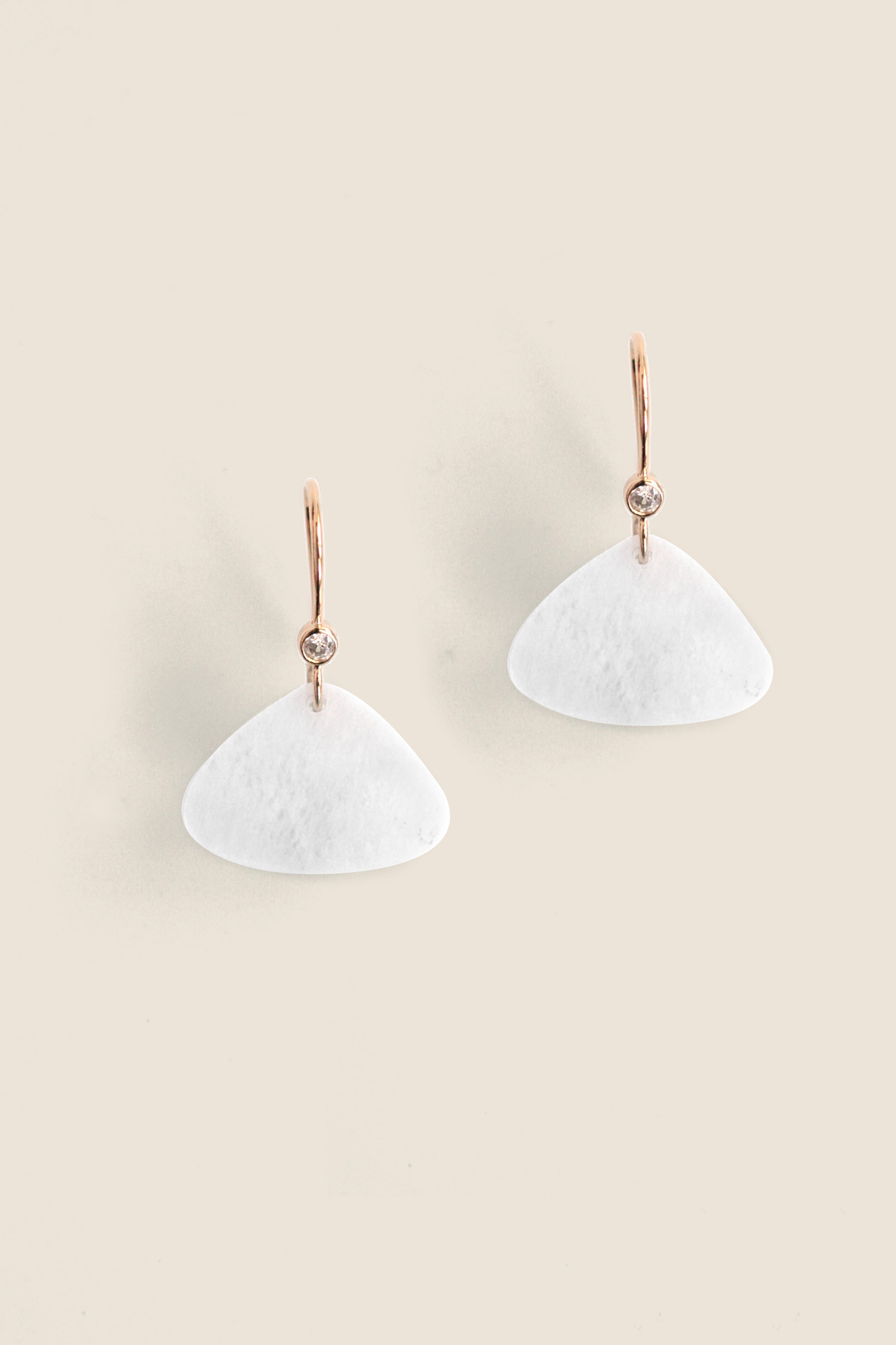 Elegant White Triangular Drop Earrings for Women - Perfect for Parties, Weddings & Everyday Wear