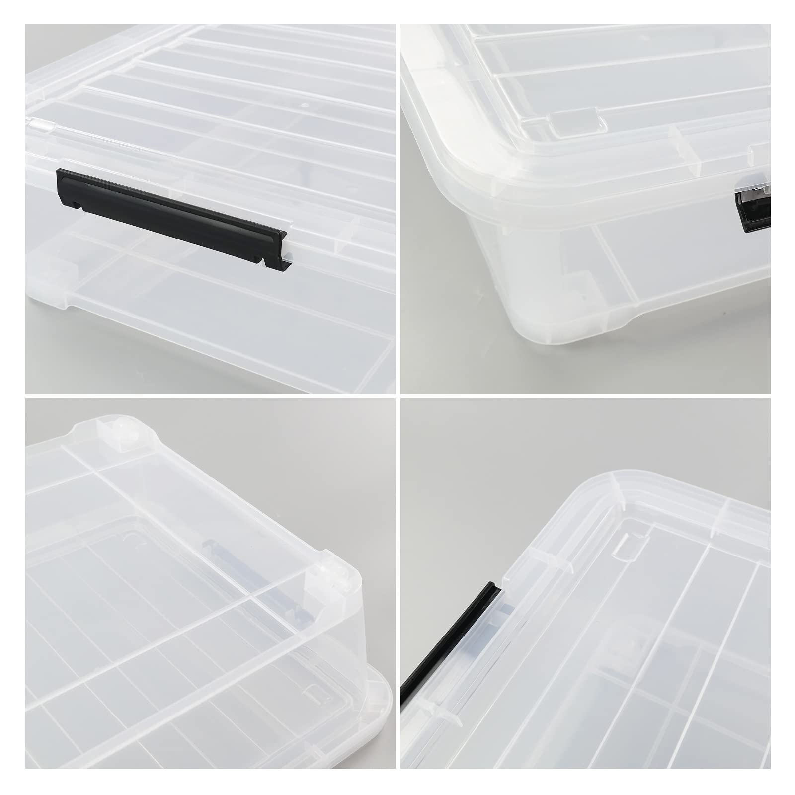 4-Pack 40 Quart Large Clear Plastic Under Bed Storage Bins with Wheels & Lids - Space-Saving Organizer for Clothes, Blankets, Shoes | Perfect for Bedroom, Closet, Dorm Room Organization