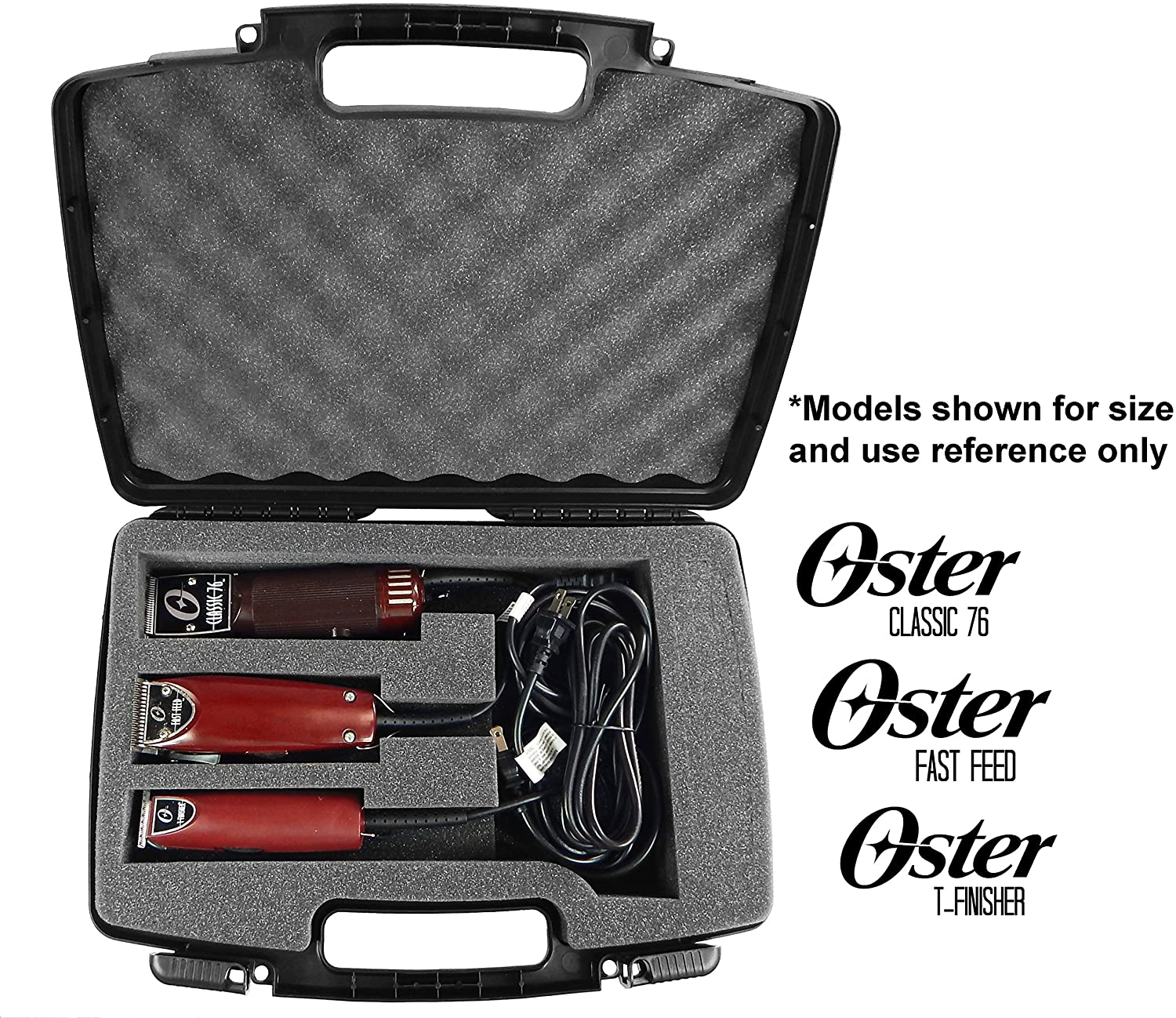 CASEMATIX Professional Barber Case for Clippers & Trimmers - Compatible with Oster Classic 76, Wahl, Andis & More - Perfect Organizer for Stylists & Salon Accessories - Ideal for Travel, Home & Professional Use