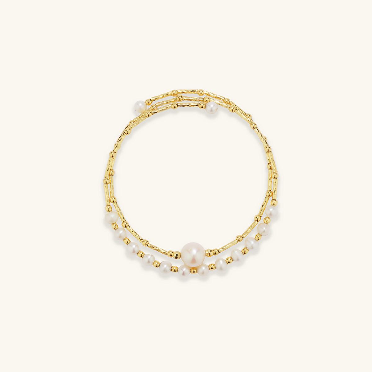 Double Layered Elastic Pearl Bracelet for Women - Elegant Stretch Beaded Jewelry for Party, Wedding & Everyday Wear