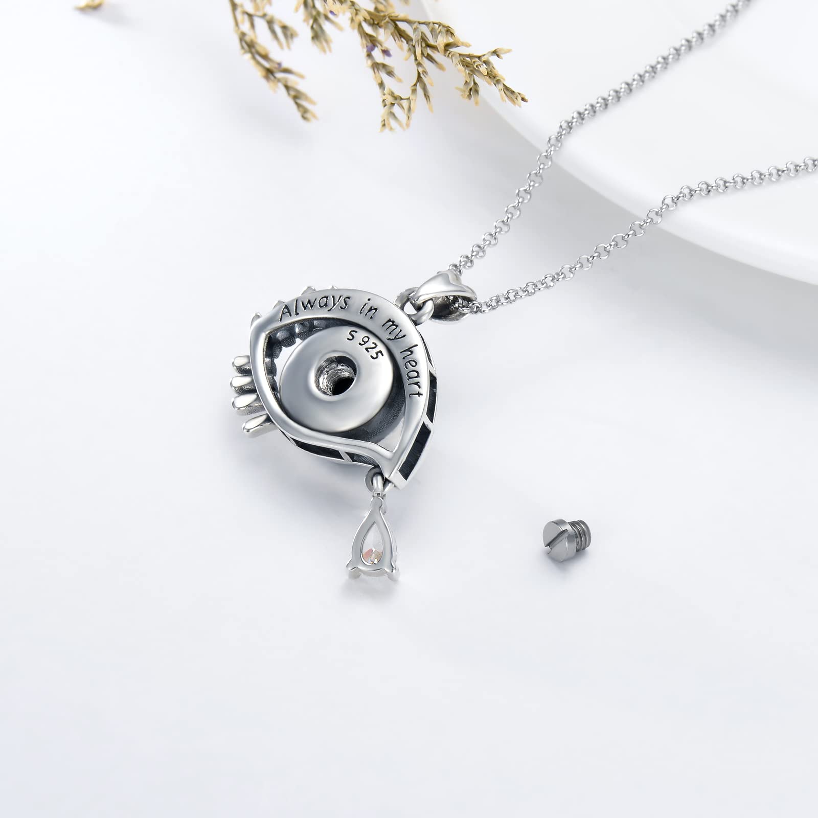 SOULMEET Sterling Silver Cremation Jewelry for Ashes - Memorial Urn Necklace for Women & Men - Keepsake Pendant to Hold Loved One's Ashes - Perfect for Funerals, Memorials & Keeping Memories Close
