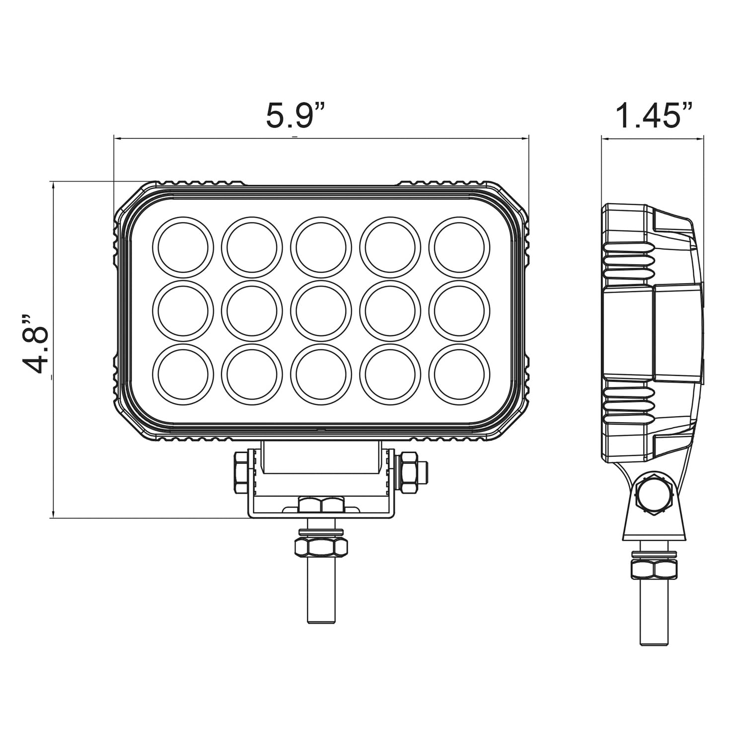 Ultra Bright 6 Inch Wide Rectangular LED Flood Light for Trucks & Off-Road Vehicles - Buyers Products 1492196 Headache Bar Light | Perfect for Night Driving, Work Sites & Emergency Lighting