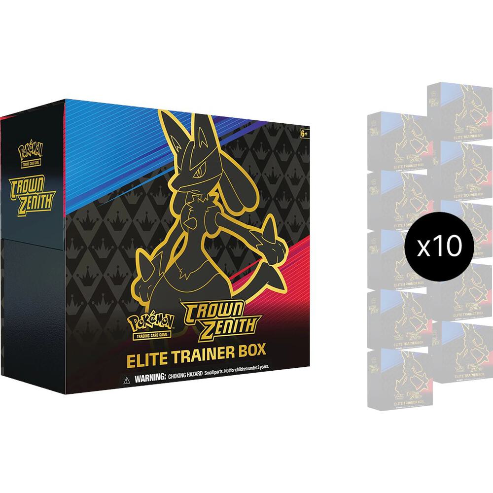 Crown Zenith Elite Trainer Box Sealed Case (10 Boxes) - Premium Pokemon TCG Collection for Battles & Trading - Perfect for Tournaments, Gifts & Collectors
