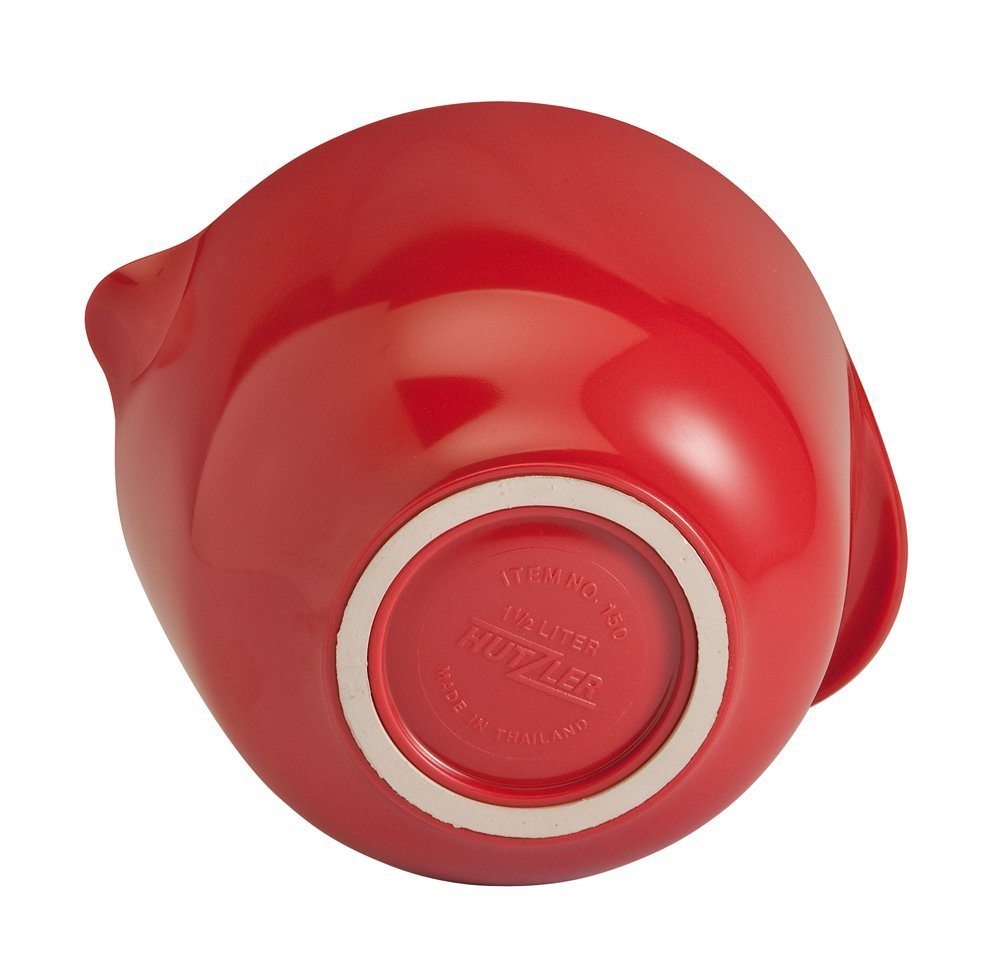 Hutzler 2-Quart Red Melamine Mixing Bowl - Durable, Lightweight & BPA-Free for Baking, Cooking & Serving - Perfect for Kitchen, Picnics & Parties
