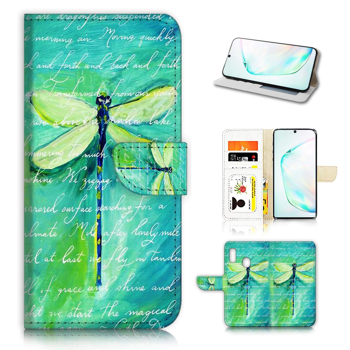 Samsung Galaxy Note 10 Wallet Case - A4215 Dragonfly Design for Daily Use