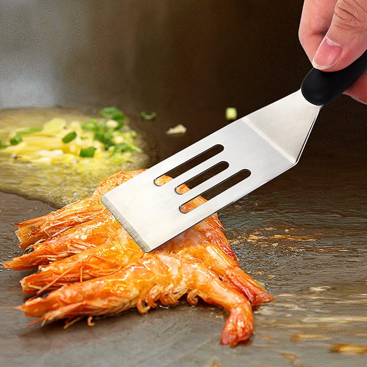 Stainless Steel Mini Spatula - Small Metal Spatula for Flipping, Cooking, Baking & Brownies - Non-Slip Handle Kitchen Tool for Pancakes, Eggs, Cakes & Desserts