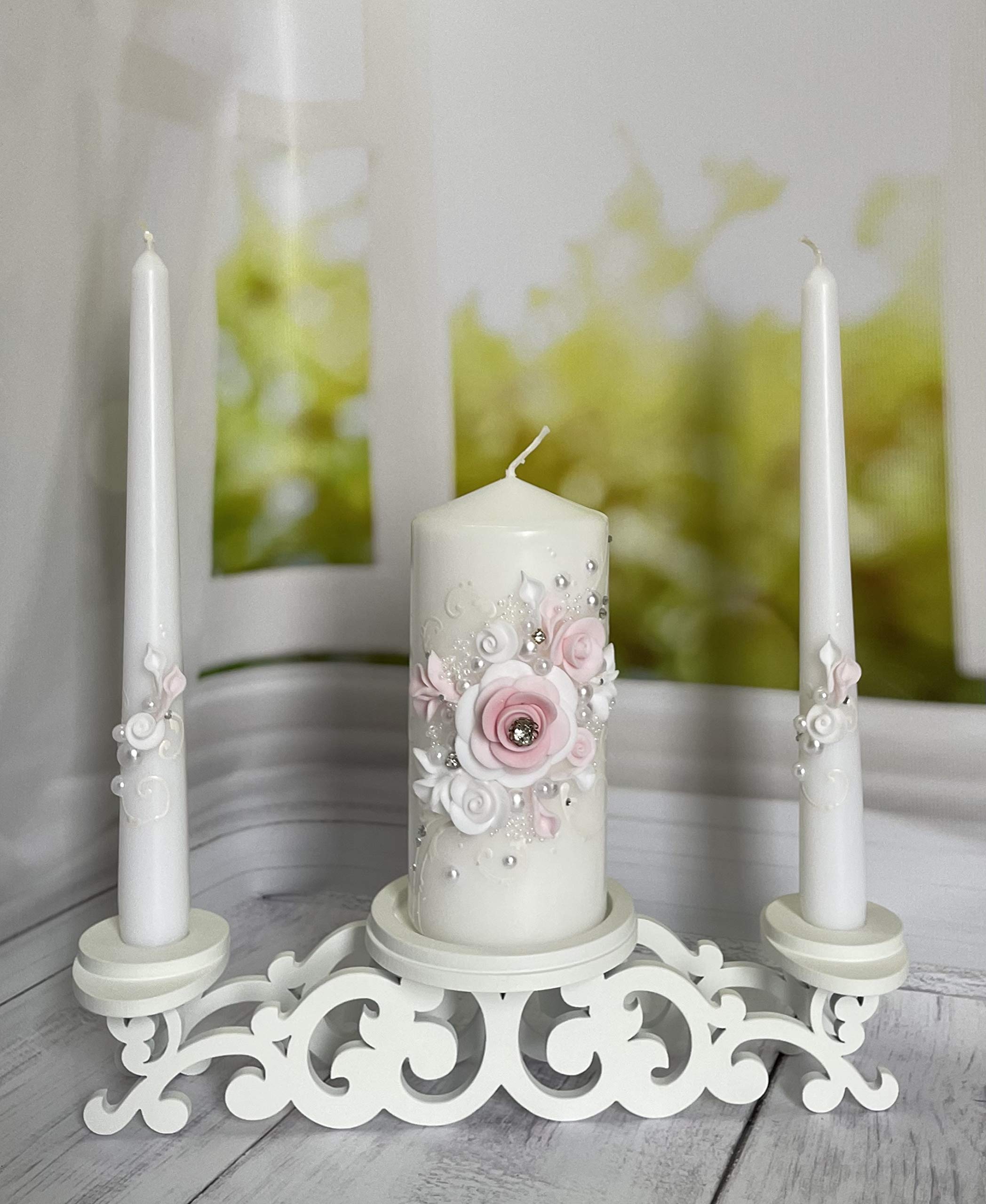 Unity Candle Holder Set - Elegant Wedding Ceremony Candle Stand with Pillar Holders - Perfect Wedding Gift & Reception Centerpiece Decor for Romantic Weddings, Vow Renewals, and Special Occasions