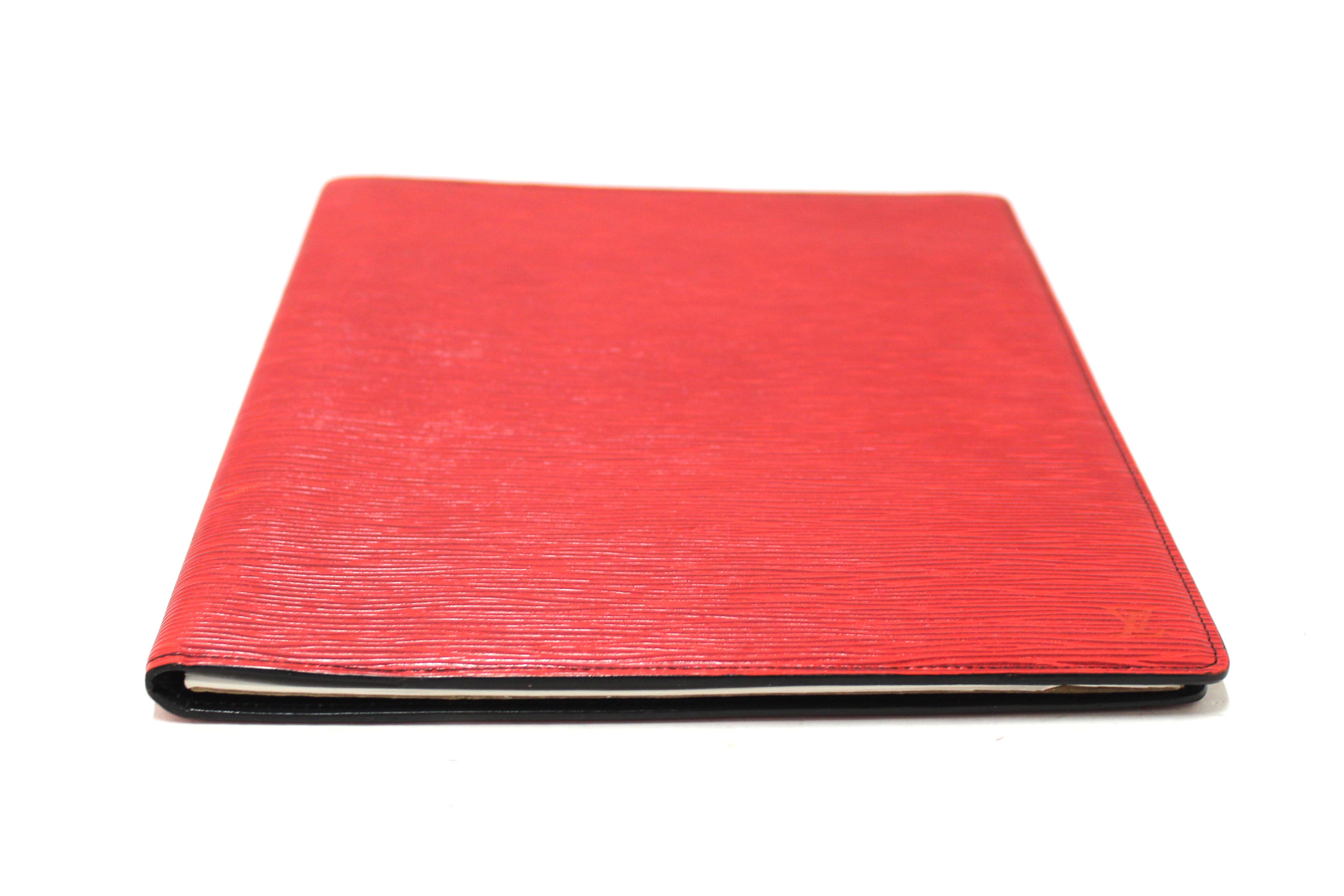 Authentic Louis Vuitton Red Epi Leather Desk Agenda Cover - Luxury Organizer for Business Professionals, Office & Home Use