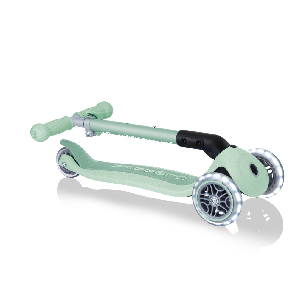 Globber Ecologic 3 Wheel Primo Foldable Aluminum Scooter for Kids - Lightweight & Adjustable Kick Scooter for Boys & Girls - Perfect for Commuting, Park Rides & Outdoor Fun