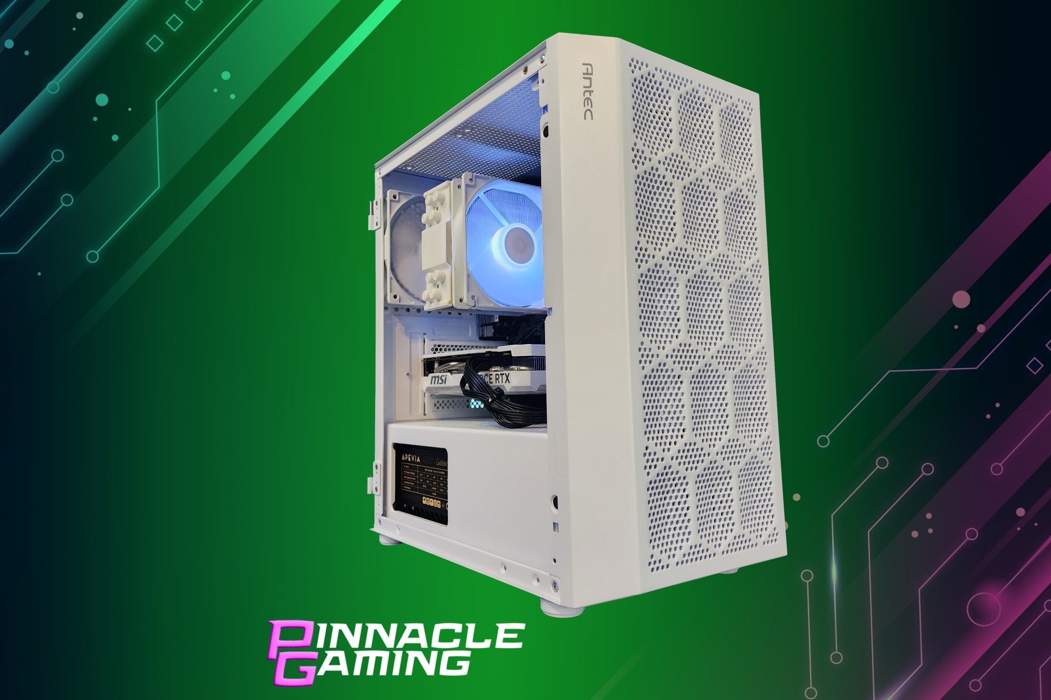 Custom Gaming PC with Ryzen 3, 1TB SSD, 16GB DDR4 RAM, RTX 5060 & WiFi - White NX200M A520 - Perfect for Esports, Streaming & High-Performance Gaming